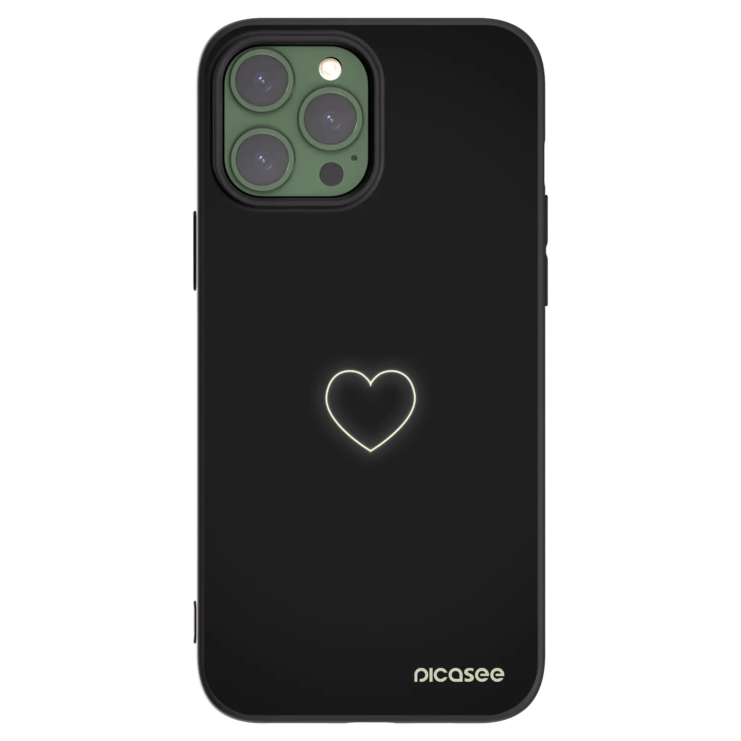 Picasee fekete szilikon tok az alábbi mobiltelefonokra Apple iPhone 13 Pro Max - Heart