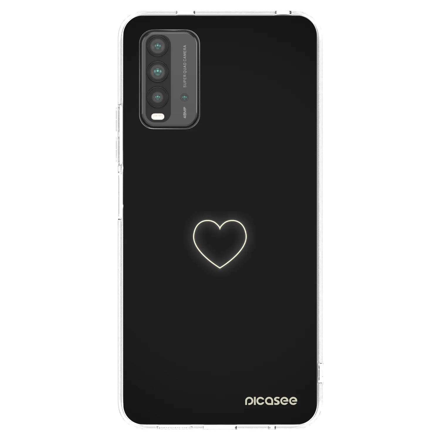 Picasee fekete szilikon tok az alábbi mobiltelefonokra Xiaomi Redmi 9T - Heart