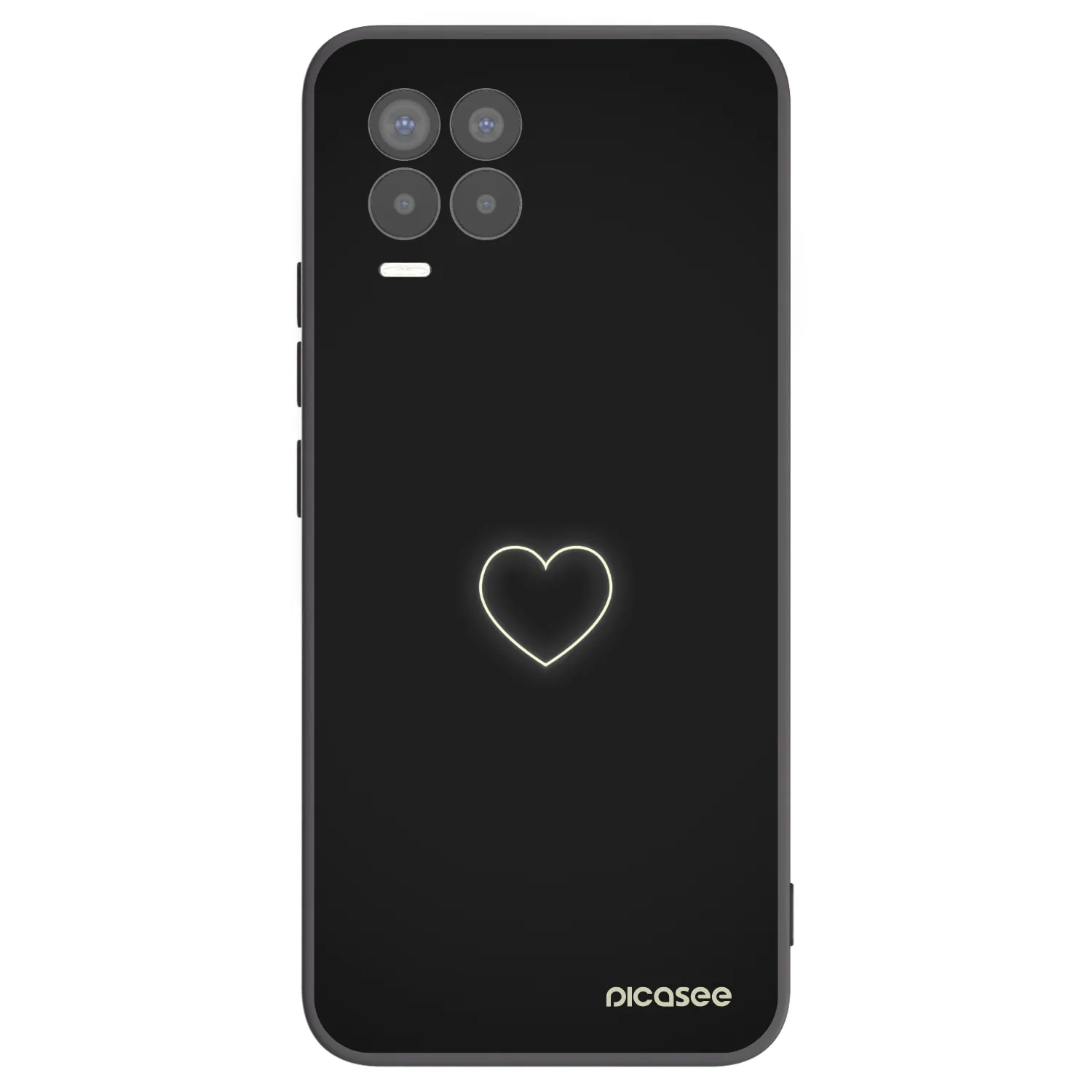 Picasee fekete szilikon tok az alábbi mobiltelefonokra Realme 8 Pro - Heart