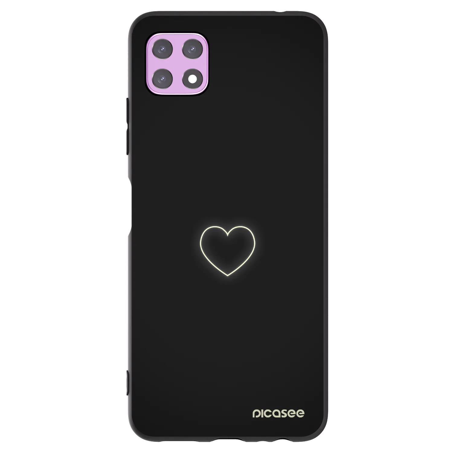Picasee fekete szilikon tok az alábbi mobiltelefonokra Samsung Galaxy A22 A226B 5G - Heart