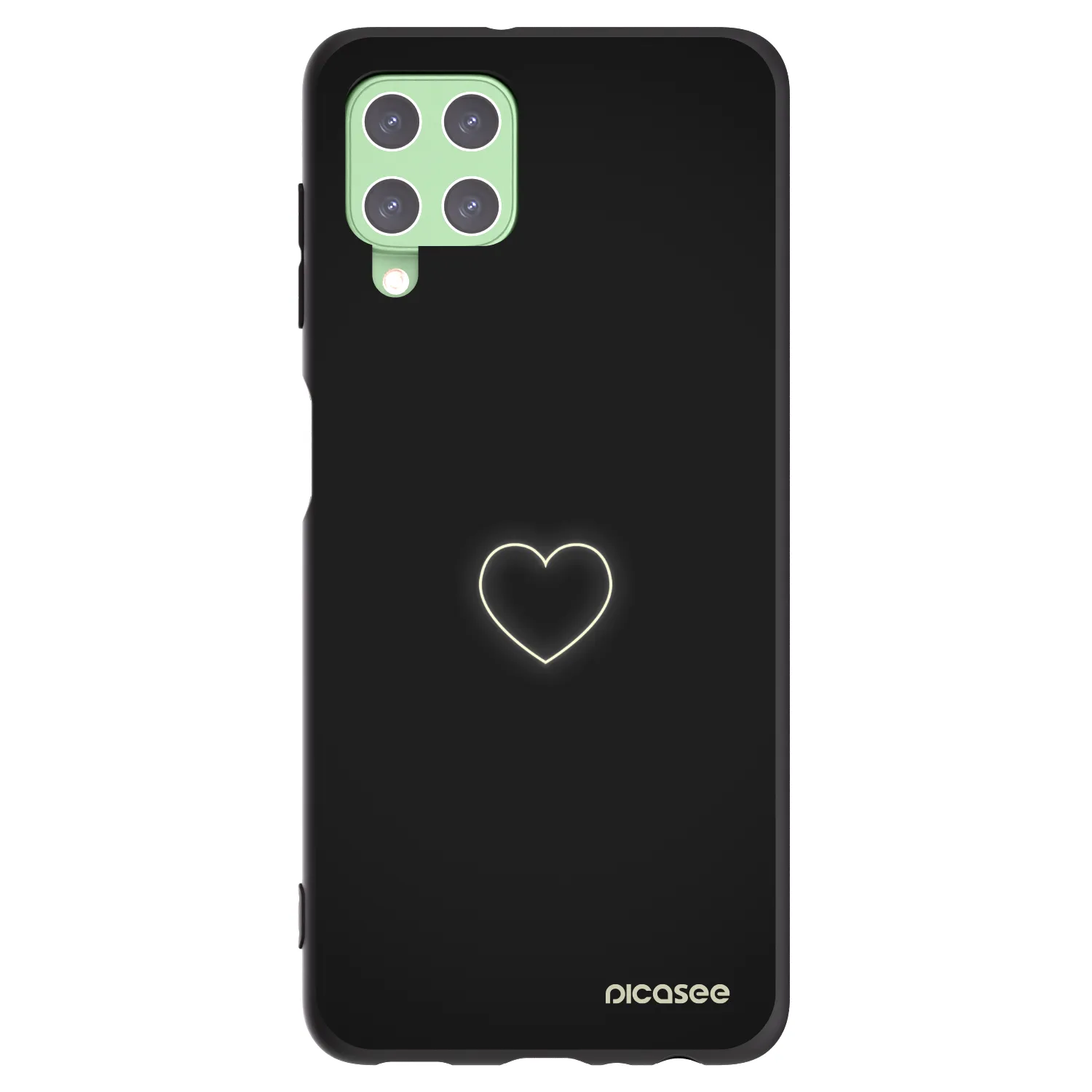 Picasee fekete szilikon tok az alábbi mobiltelefonokra Samsung Galaxy A22 A225F 4G - Heart