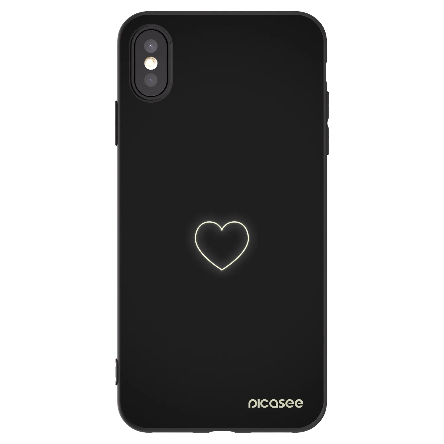 Picasee fekete szilikon tok az alábbi mobiltelefonokra Apple iPhone XS Max - Heart