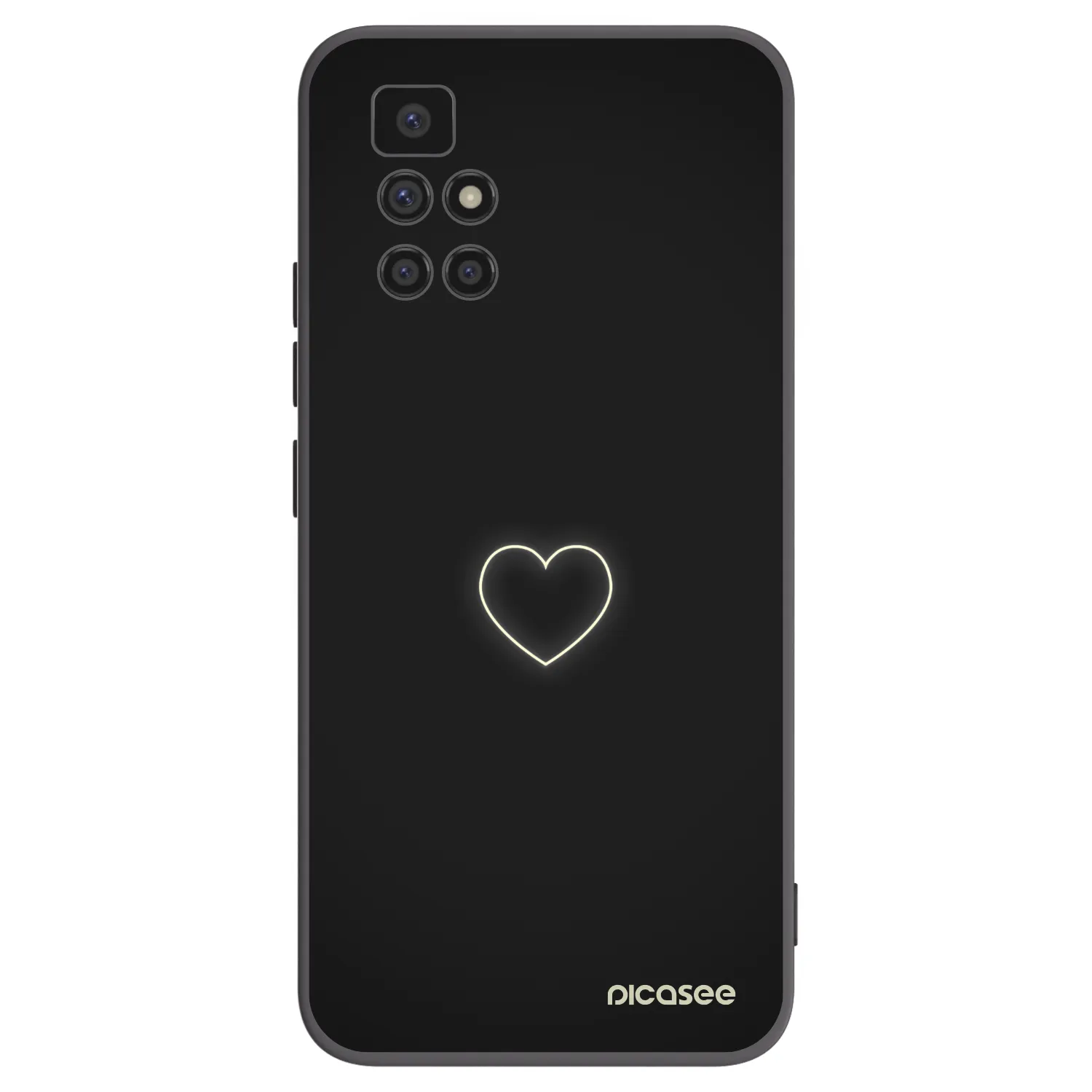 Picasee fekete szilikon tok az alábbi mobiltelefonokra Xiaomi Redmi 10 - Heart