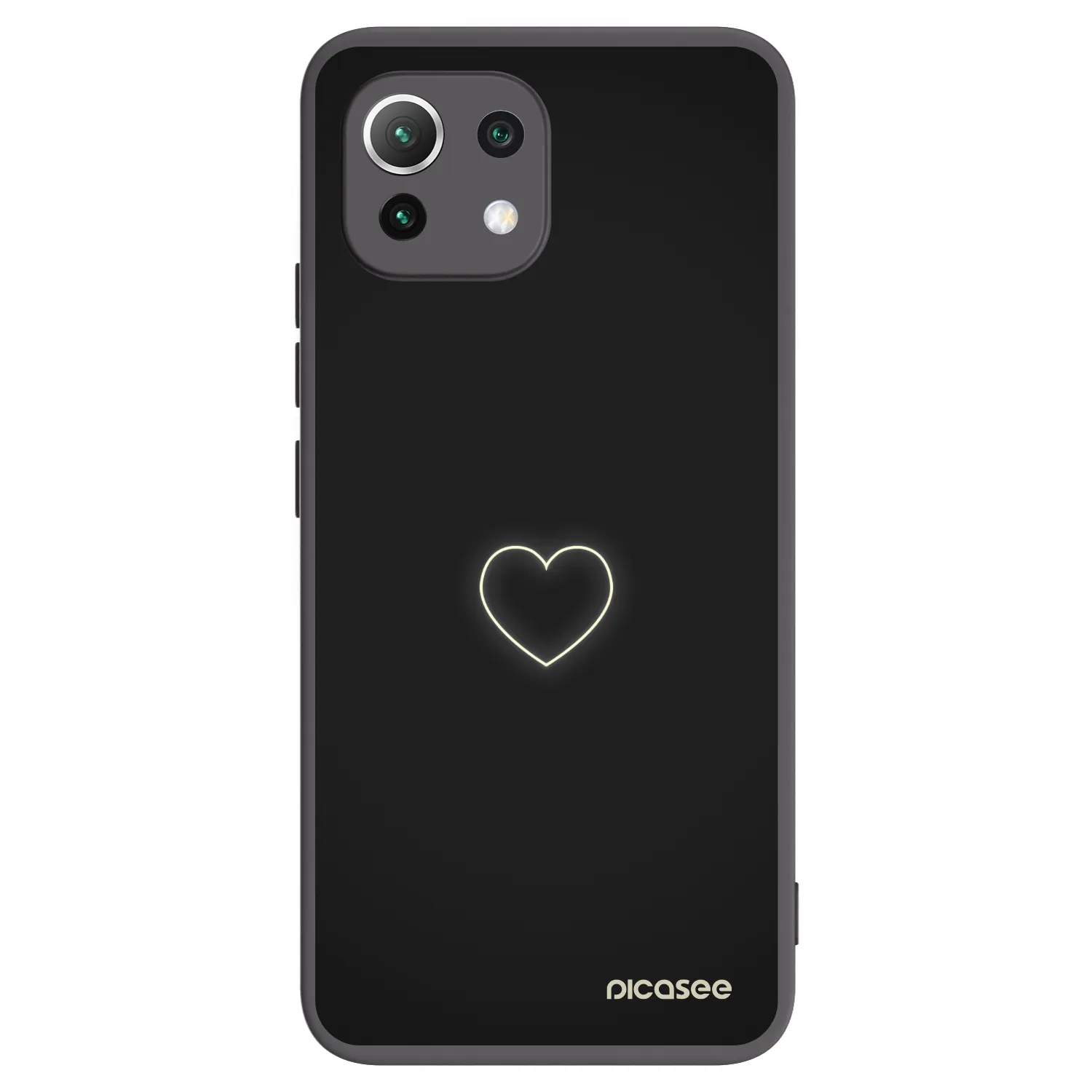 Picasee fekete szilikon tok az alábbi mobiltelefonokra Xiaomi 11 Lite 5G NE - Heart