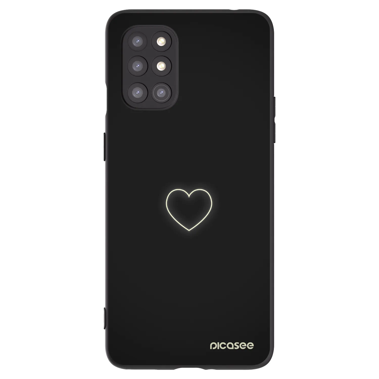 Picasee fekete szilikon tok az alábbi mobiltelefonokra OnePlus 8T - Heart