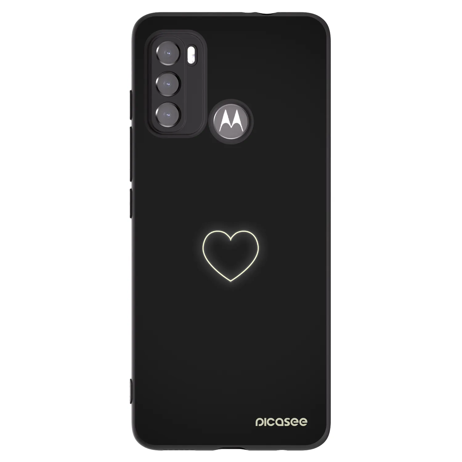 Picasee fekete szilikon tok az alábbi mobiltelefonokra Motorola Moto G60 - Heart