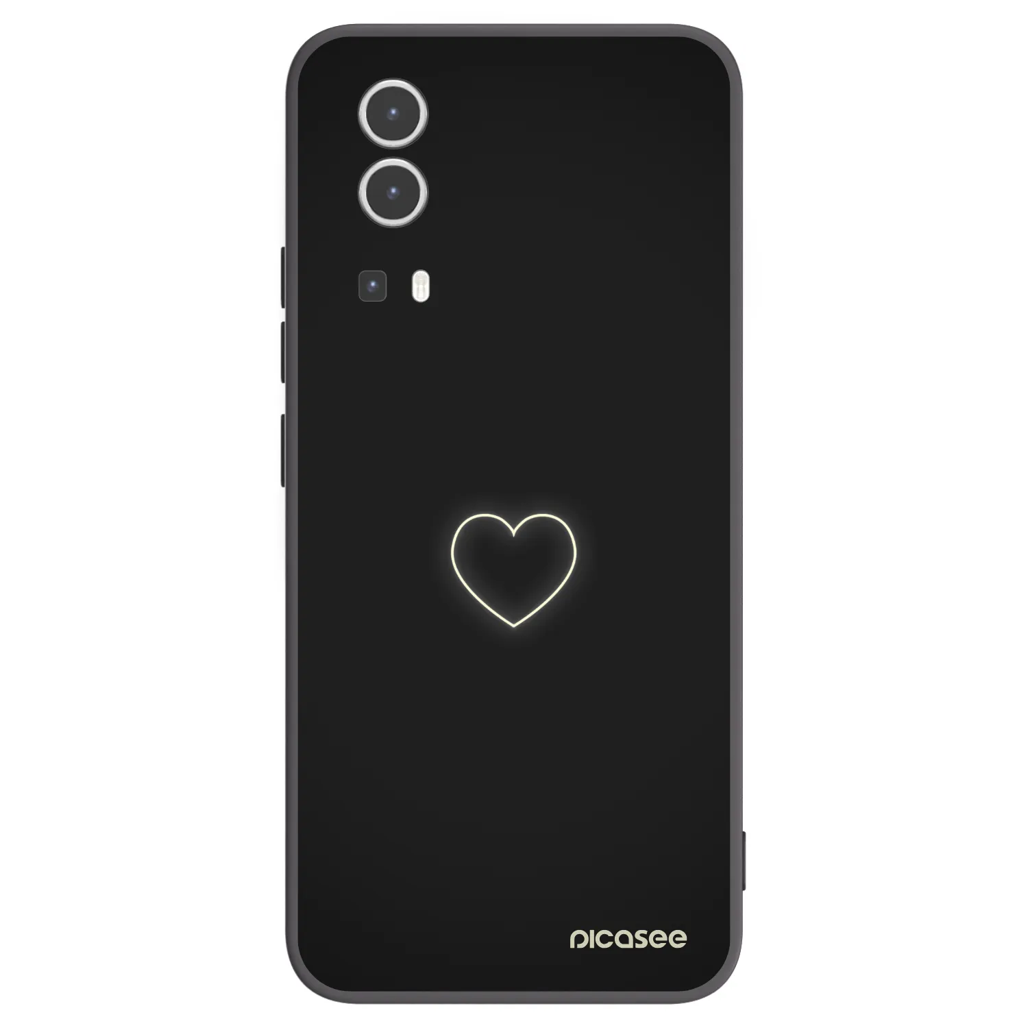 Picasee fekete szilikon tok az alábbi mobiltelefonokra Vivo Y72 5G - Heart