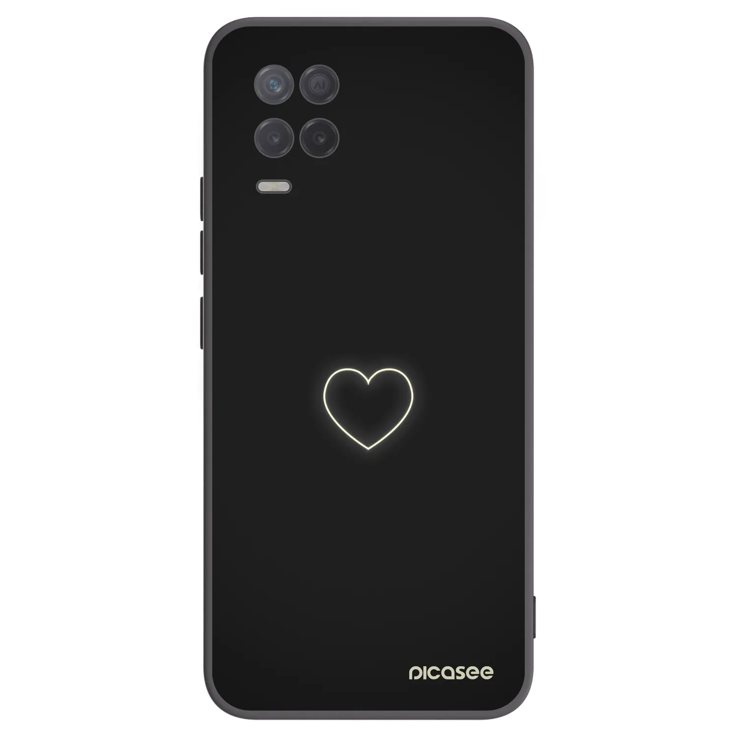 Picasee fekete szilikon tok az alábbi mobiltelefonokra Realme 8 5G - Heart