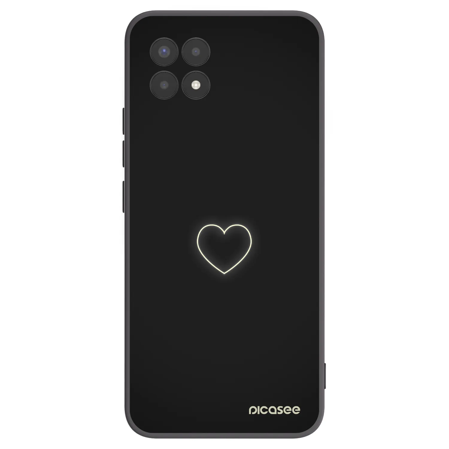 Picasee fekete szilikon tok az alábbi mobiltelefonokra Realme 8i - Heart