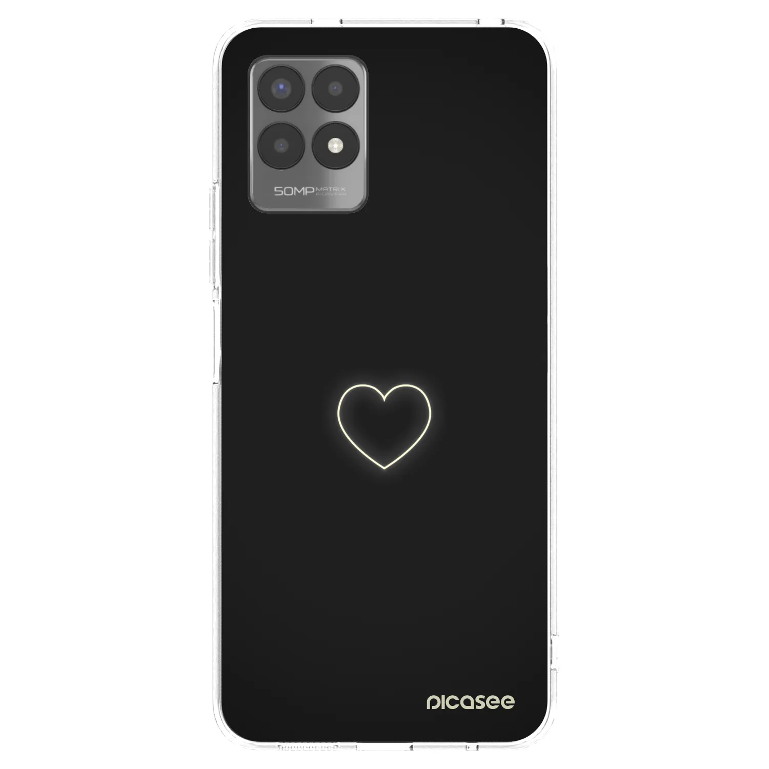 Picasee átlátszó szilikon tok az alábbi mobiltelefonokra Realme 8i - Heart