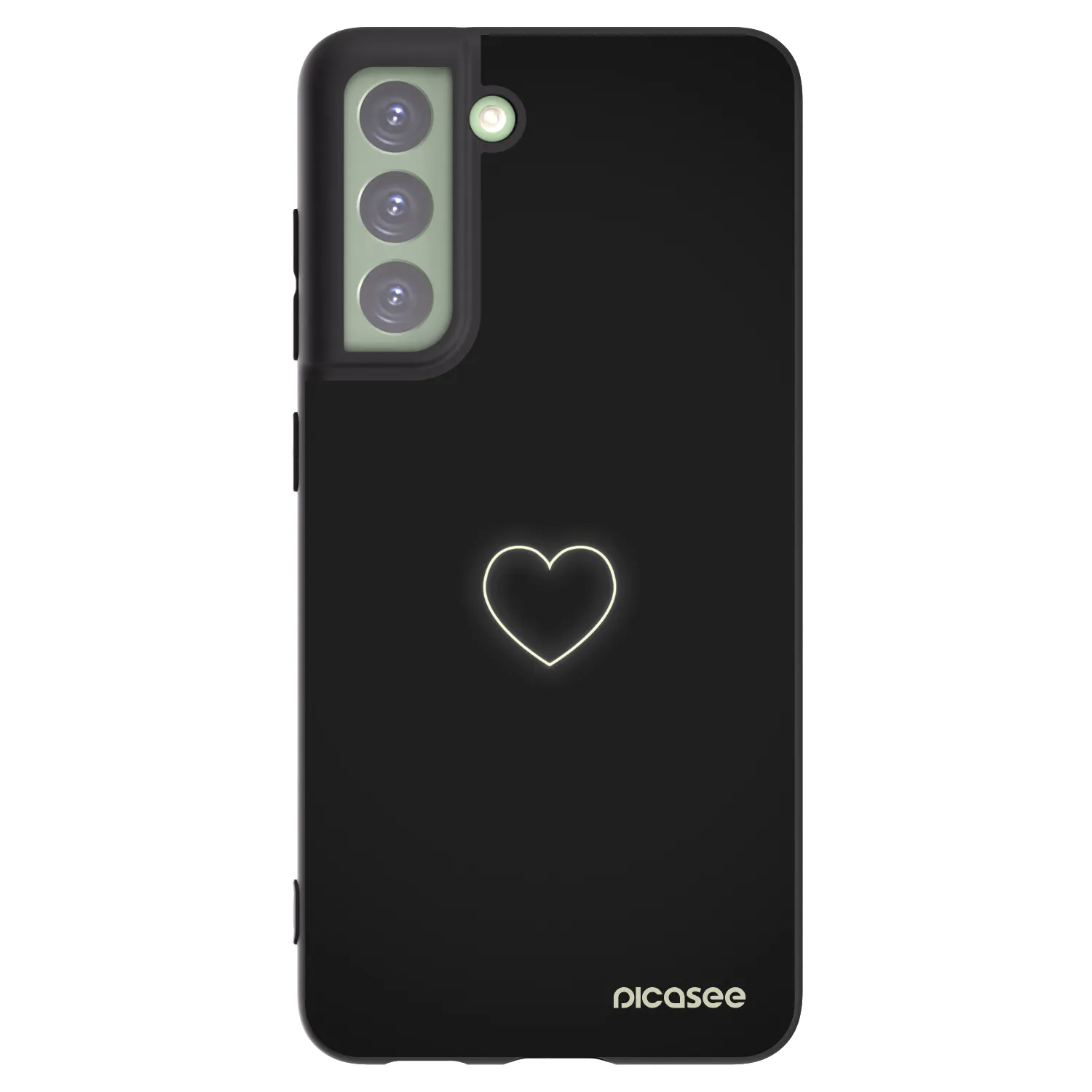 Picasee fekete szilikon tok az alábbi mobiltelefonokra Samsung Galaxy S21 FE 5G - Heart