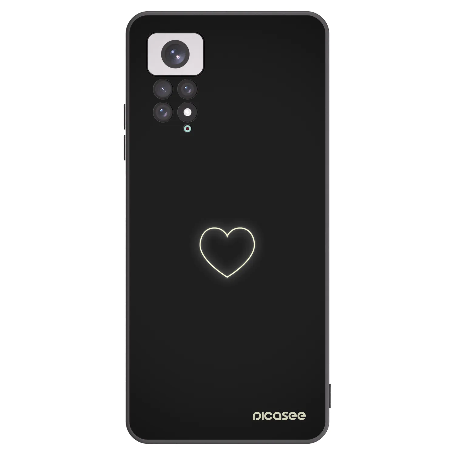 Picasee fekete szilikon tok az alábbi mobiltelefonokra Xiaomi Redmi Note 11 - Heart