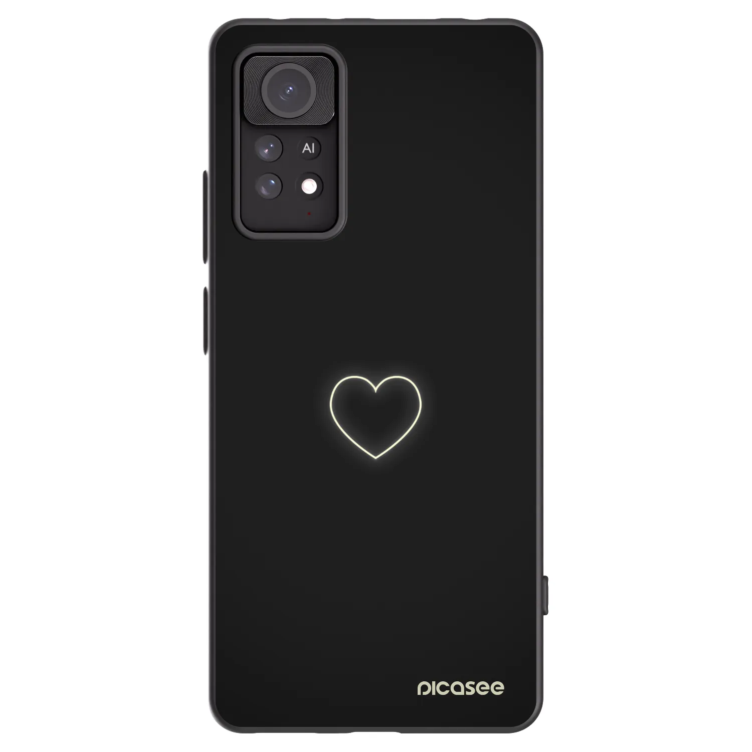 Picasee fekete szilikon tok az alábbi mobiltelefonokra Xiaomi Redmi Note 11 Pro - Heart