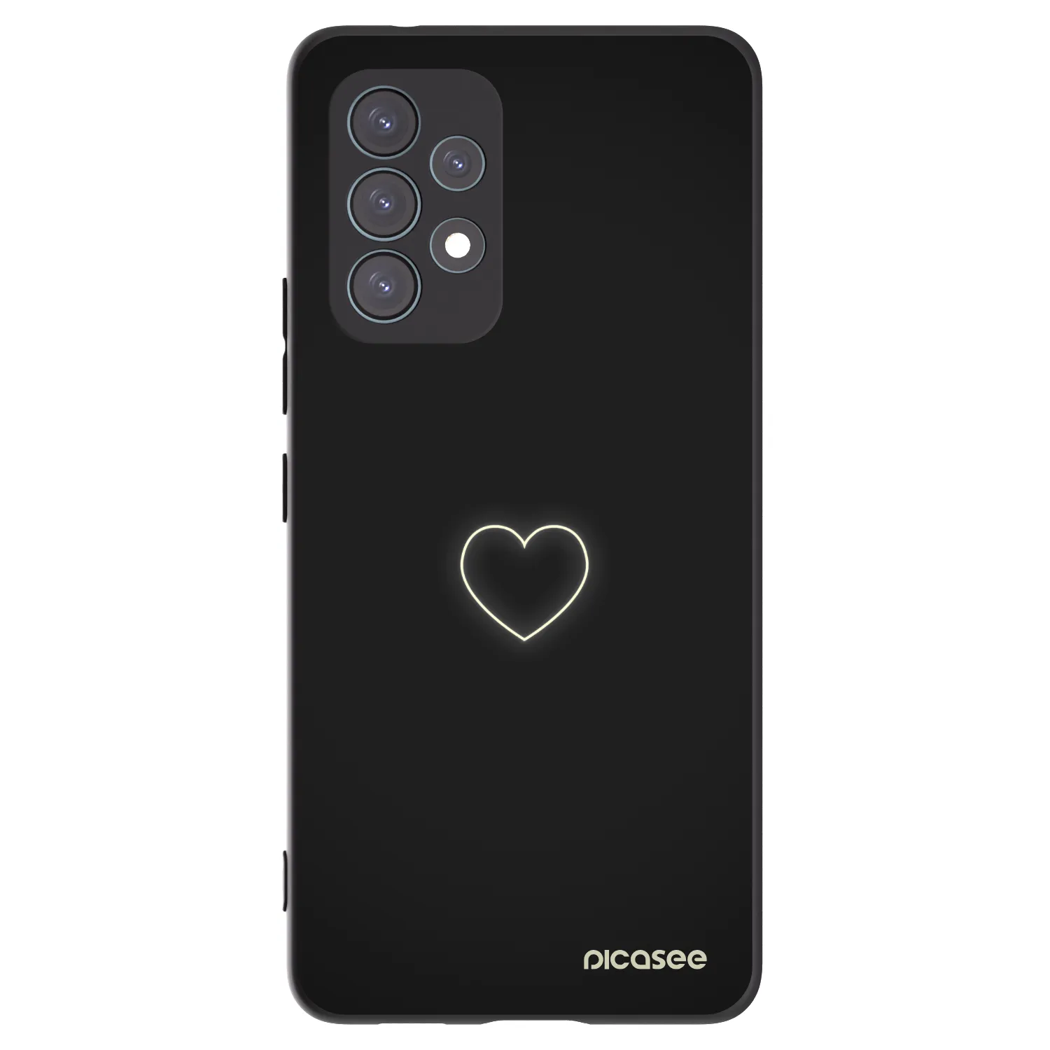 Picasee fekete szilikon tok az alábbi mobiltelefonokra Samsung Galaxy A53 5G A536 - Heart