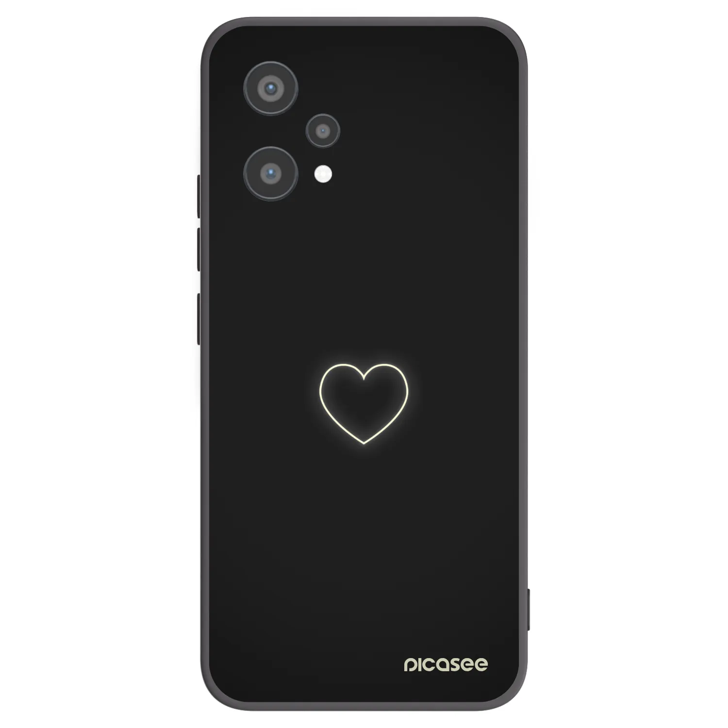 Picasee fekete szilikon tok az alábbi mobiltelefonokra Realme 9 Pro 5G - Heart