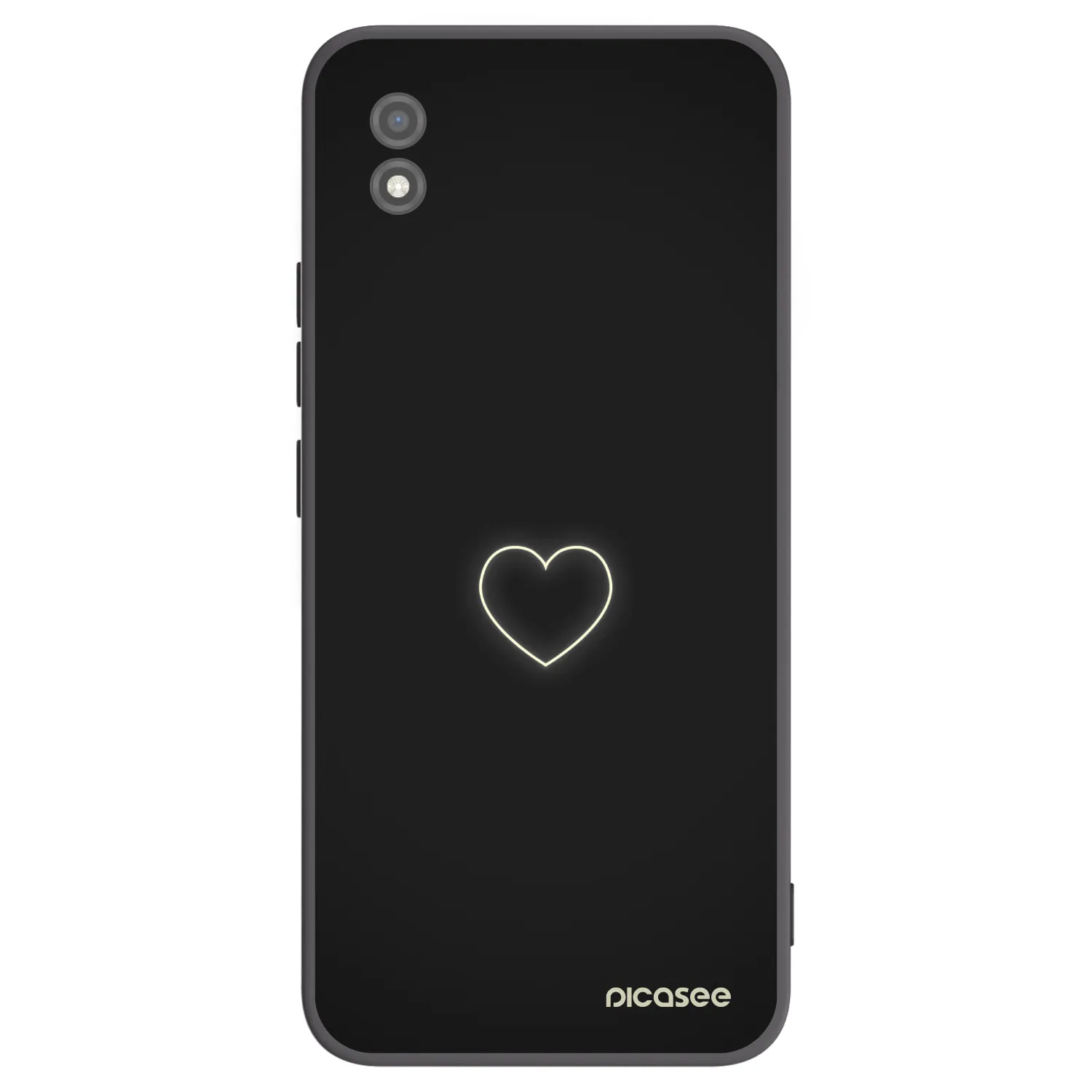 Picasee fekete szilikon tok az alábbi mobiltelefonokra Realme C11 (2021) - Heart
