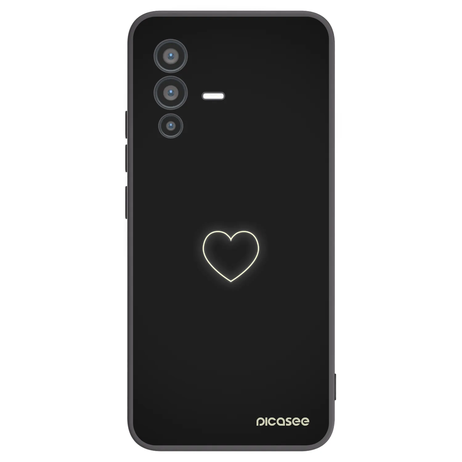 Picasee fekete szilikon tok az alábbi mobiltelefonokra Vivo V23 5G - Heart