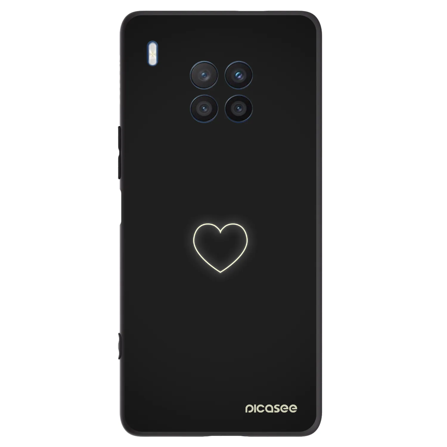 Picasee fekete szilikon tok az alábbi mobiltelefonokra Honor 50 Lite - Heart