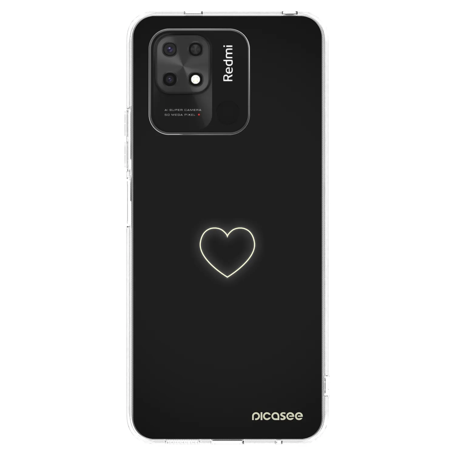 Picasee átlátszó szilikon tok az alábbi mobiltelefonokra Xiaomi Redmi 10C - Heart