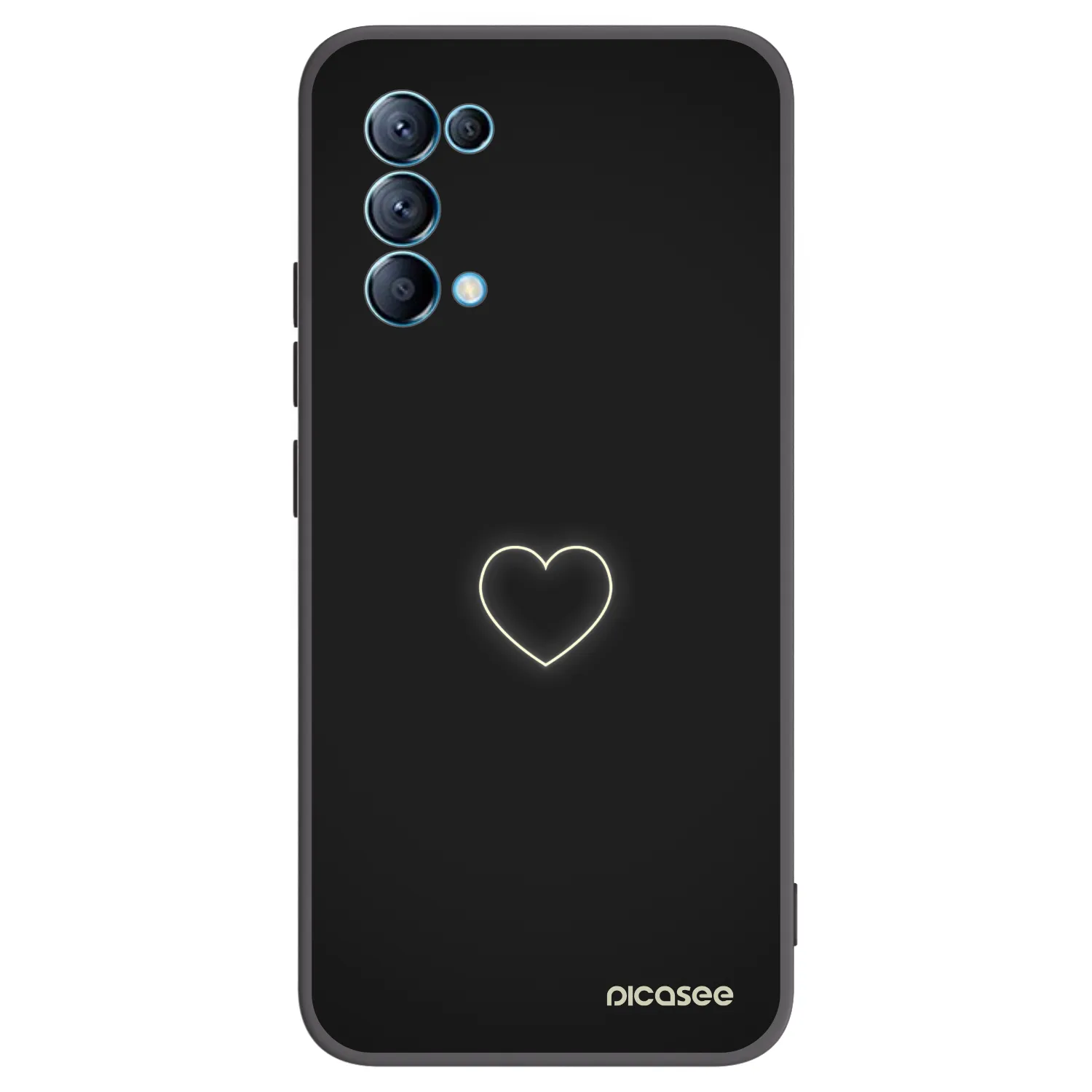 Picasee fekete szilikon tok az alábbi mobiltelefonokra OPPO Reno 5 5G - Heart