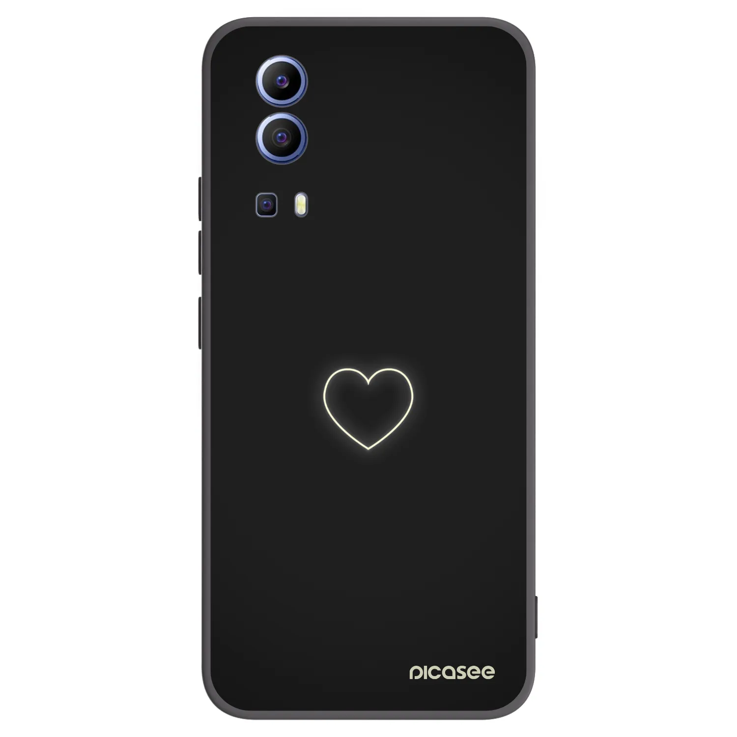 Picasee fekete szilikon tok az alábbi mobiltelefonokra Vivo Y52 5G - Heart