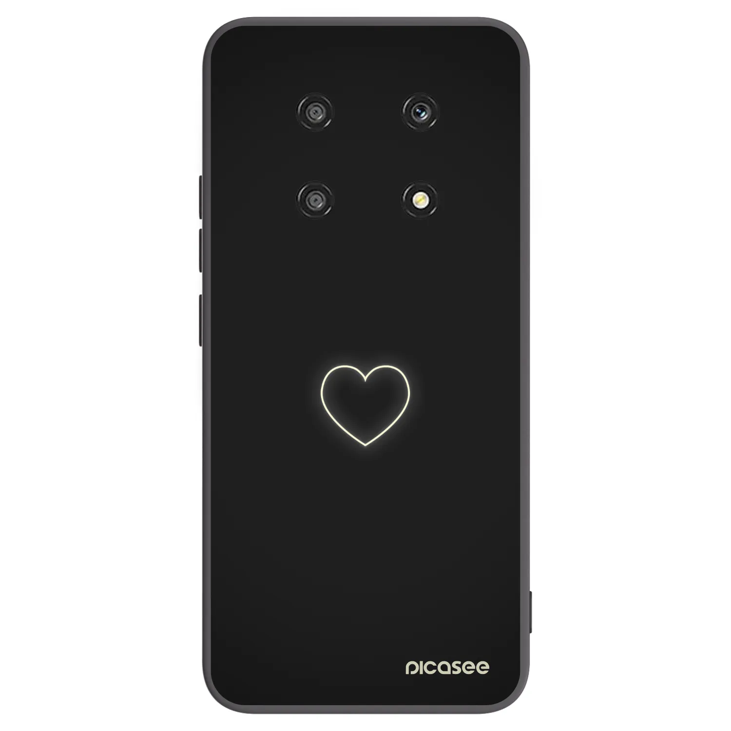 Picasee fekete szilikon tok az alábbi mobiltelefonokra Honor Magic4 Lite 5G - Heart