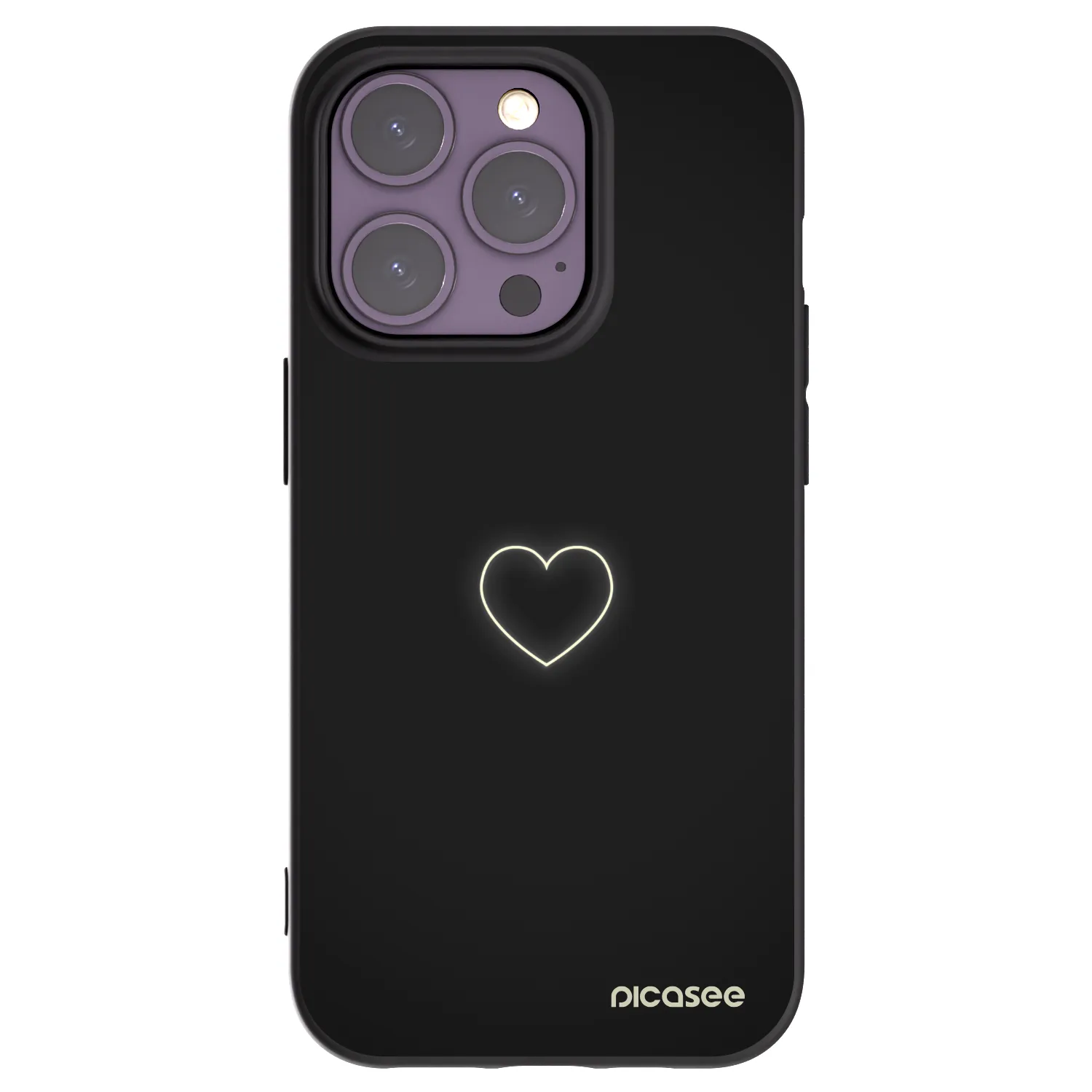 Picasee fekete szilikon tok az alábbi mobiltelefonokra Apple iPhone 14 Pro - Heart