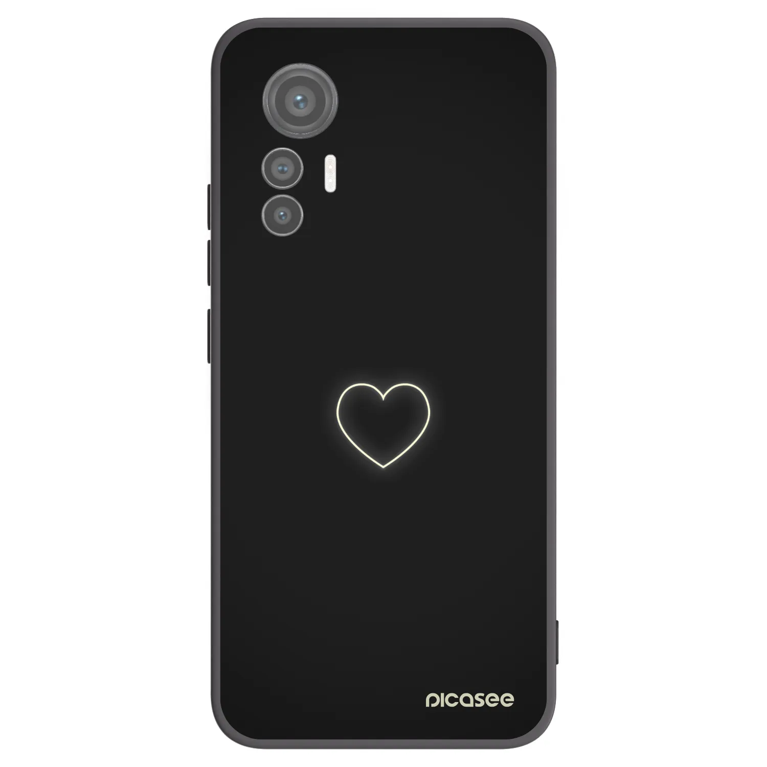 Picasee fekete szilikon tok az alábbi mobiltelefonokra Xiaomi 12 Lite - Heart