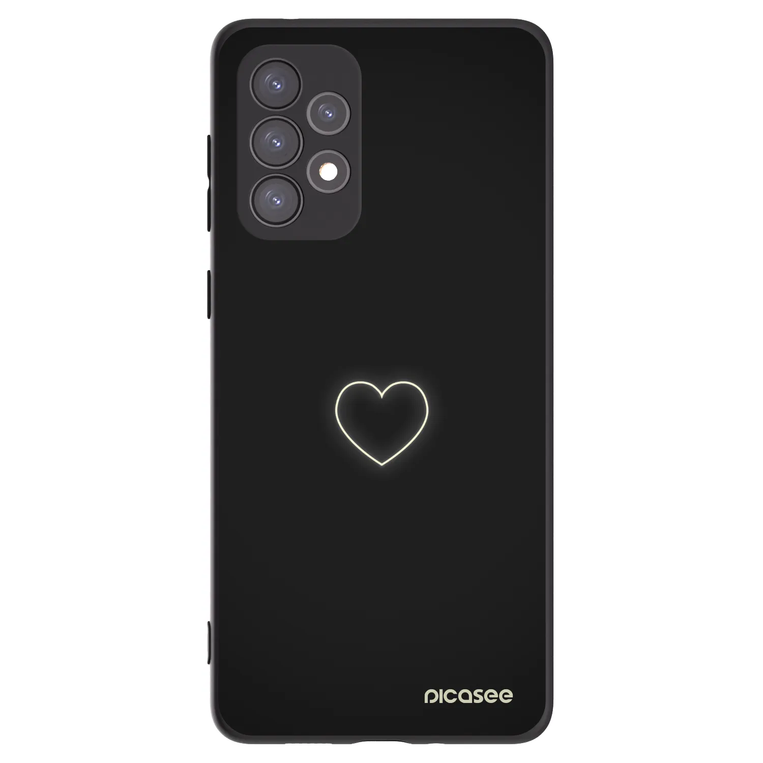 Picasee fekete szilikon tok az alábbi mobiltelefonokra Samsung Galaxy A73 5G - Heart