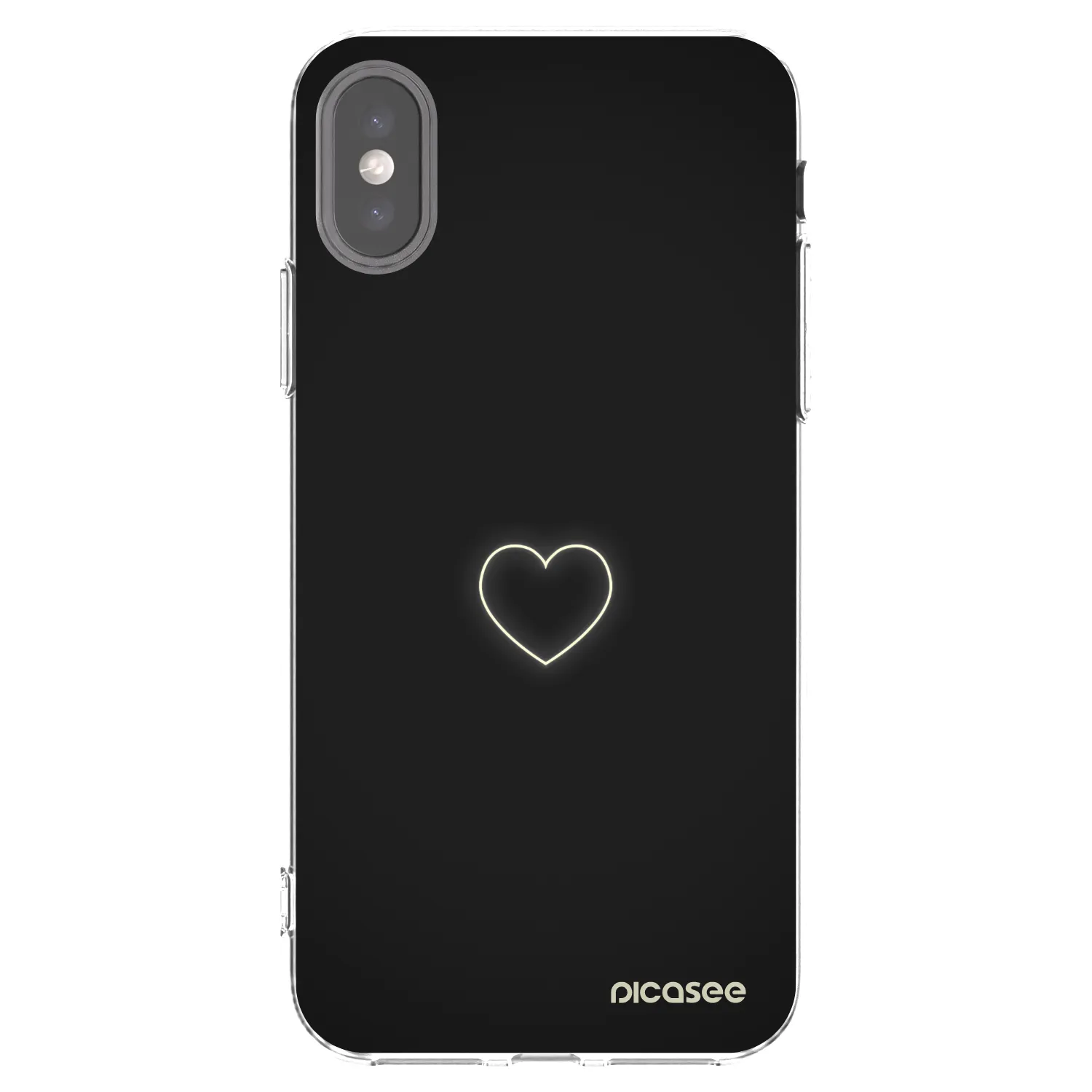 Picasee átlátszó szilikon tok az alábbi mobiltelefonokra Apple iPhone X/XS - Heart