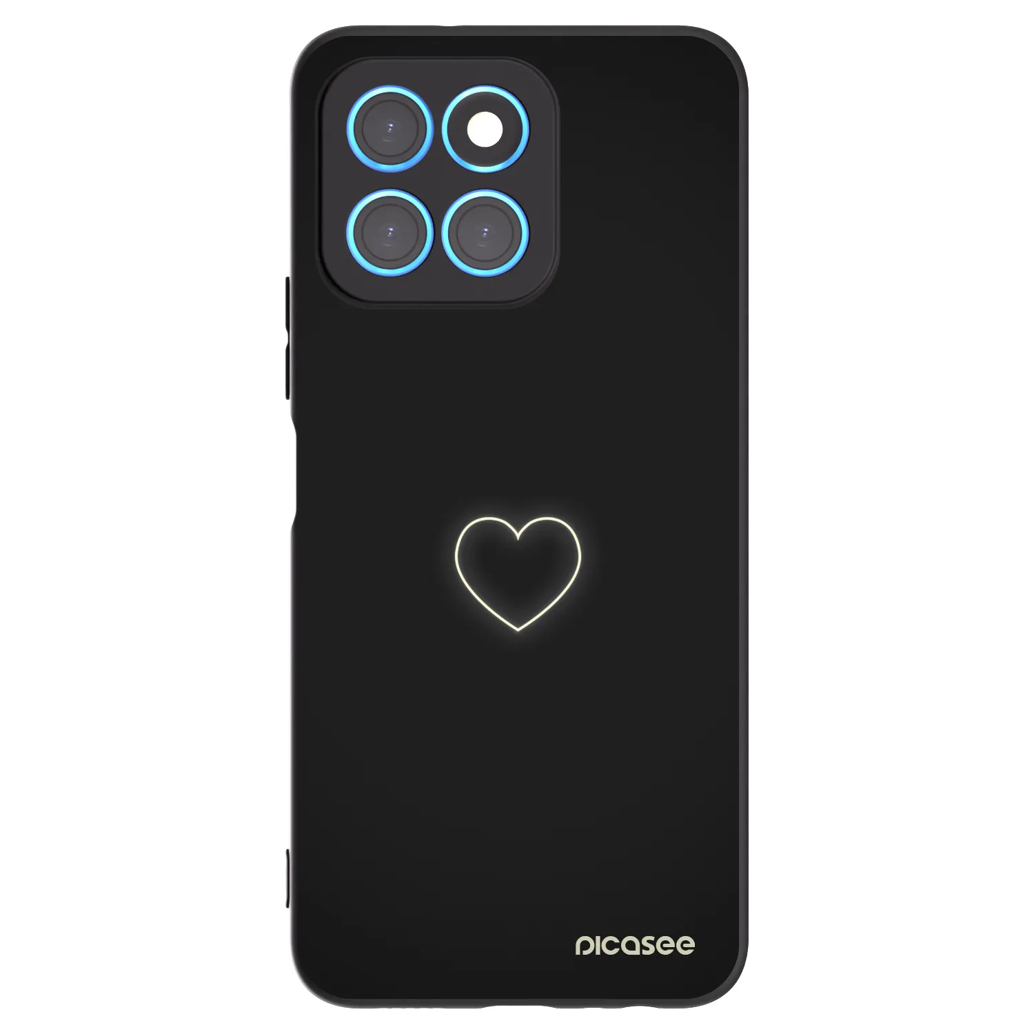 Picasee fekete szilikon tok az alábbi mobiltelefonokra Honor X6 - Heart