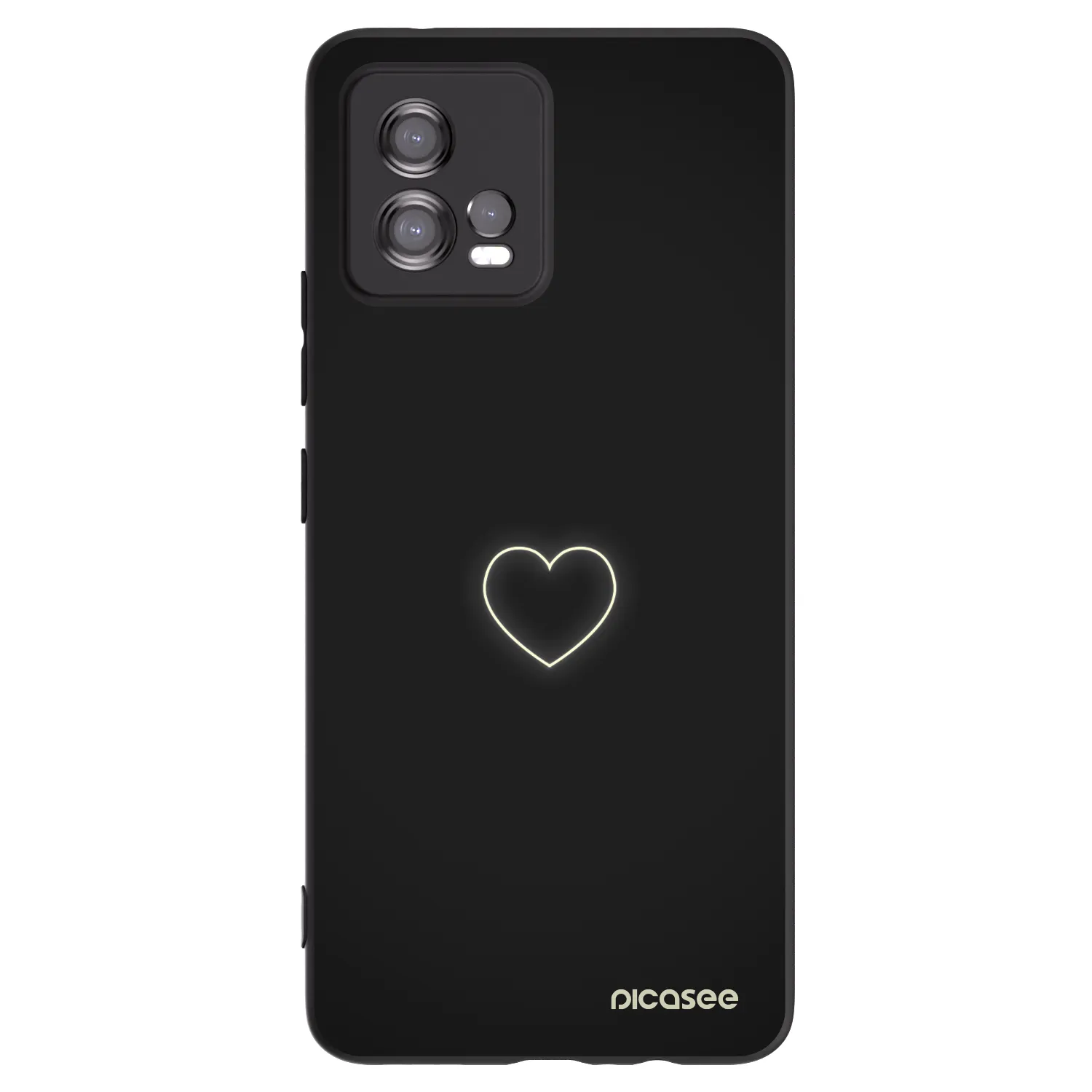 Picasee fekete szilikon tok az alábbi mobiltelefonokra Motorola Moto G72 - Heart