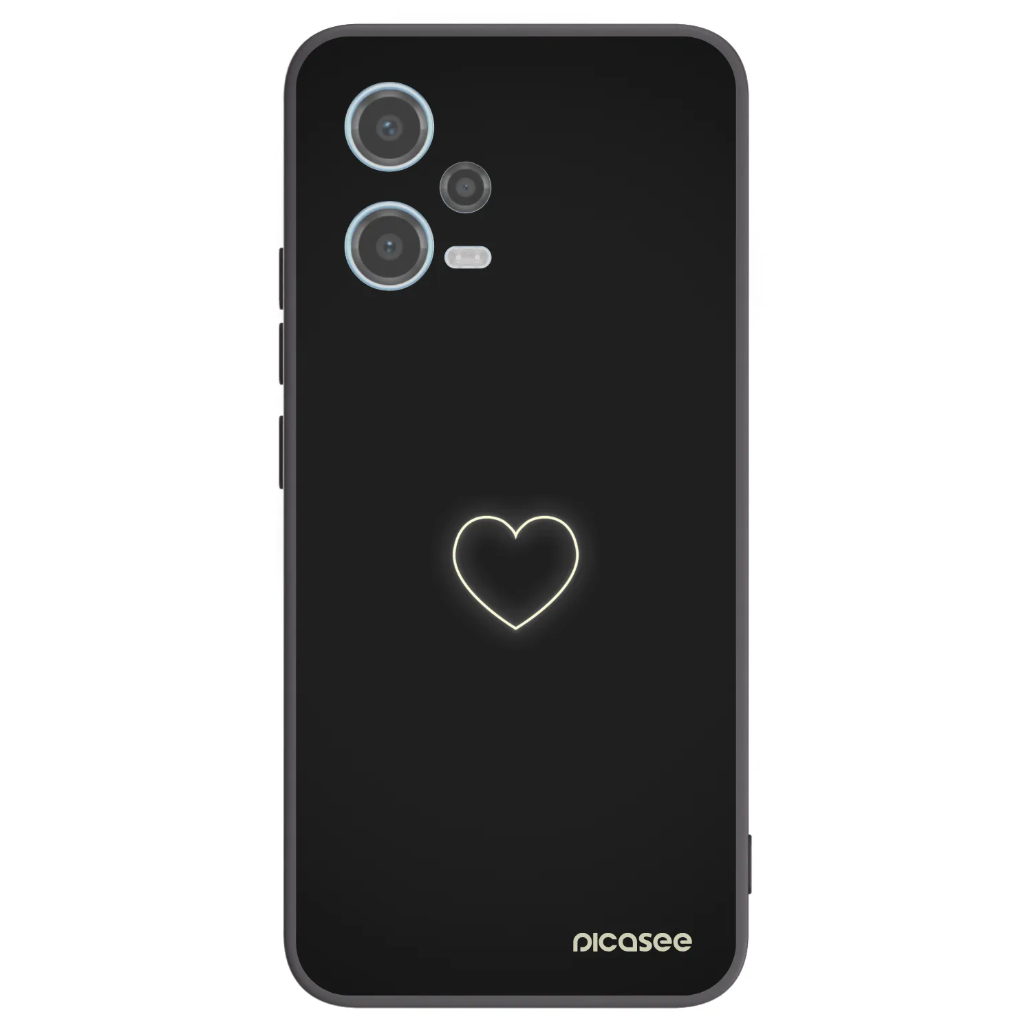 Picasee fekete szilikon tok az alábbi mobiltelefonokra Xiaomi Redmi Note 12 5G - Heart