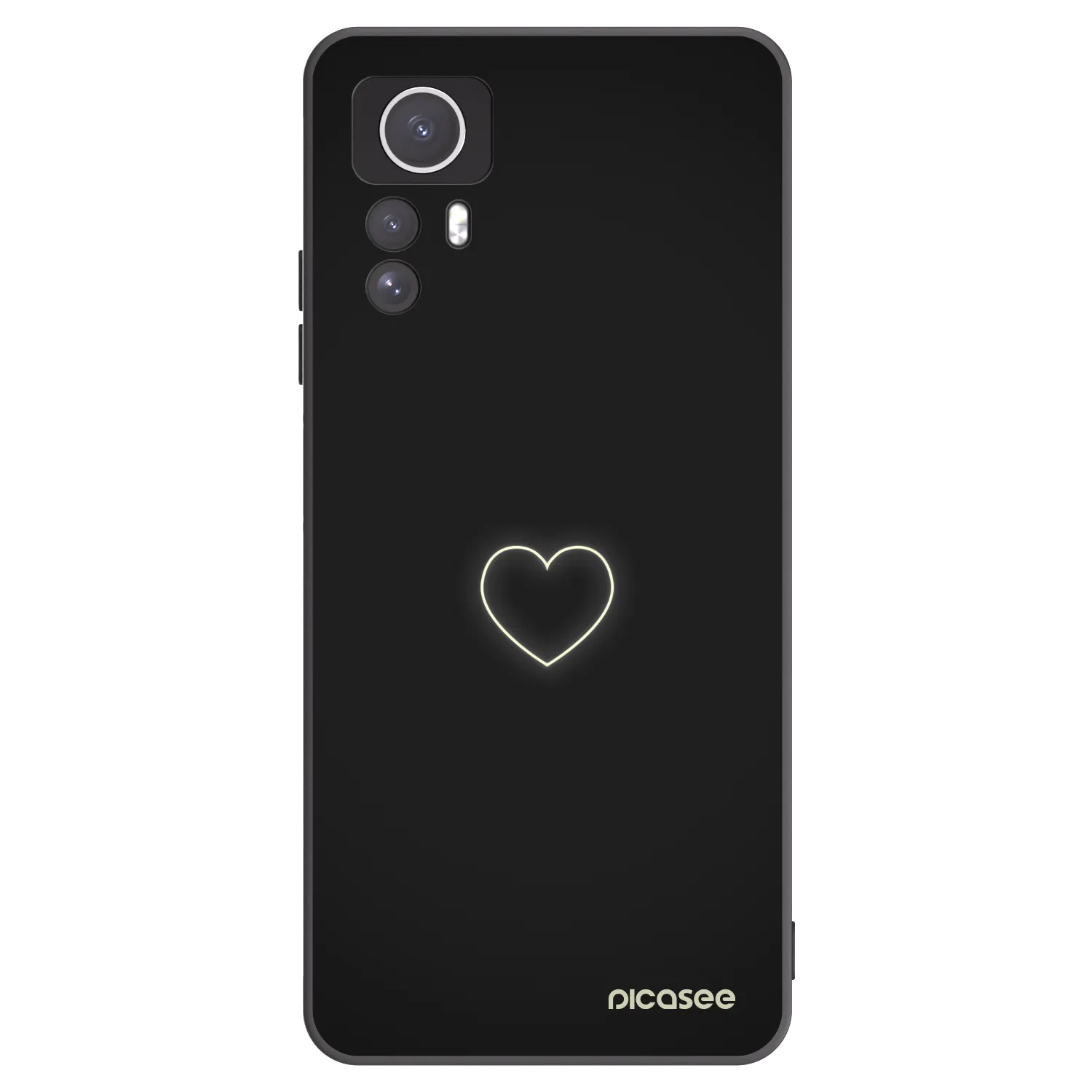 Picasee fekete szilikon tok az alábbi mobiltelefonokra Xiaomi Redmi Note 12S - Heart