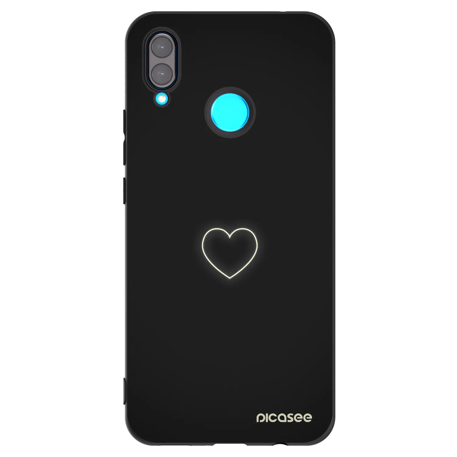 Picasee fekete szilikon tok az alábbi mobiltelefonokra Huawei Nova 3i - Heart