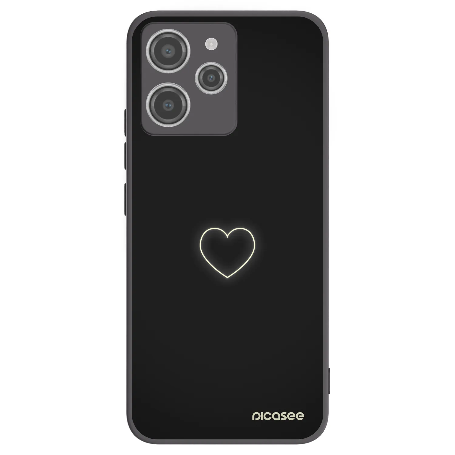 Picasee fekete szilikon tok az alábbi mobiltelefonokra Xiaomi Redmi 12 4G - Heart