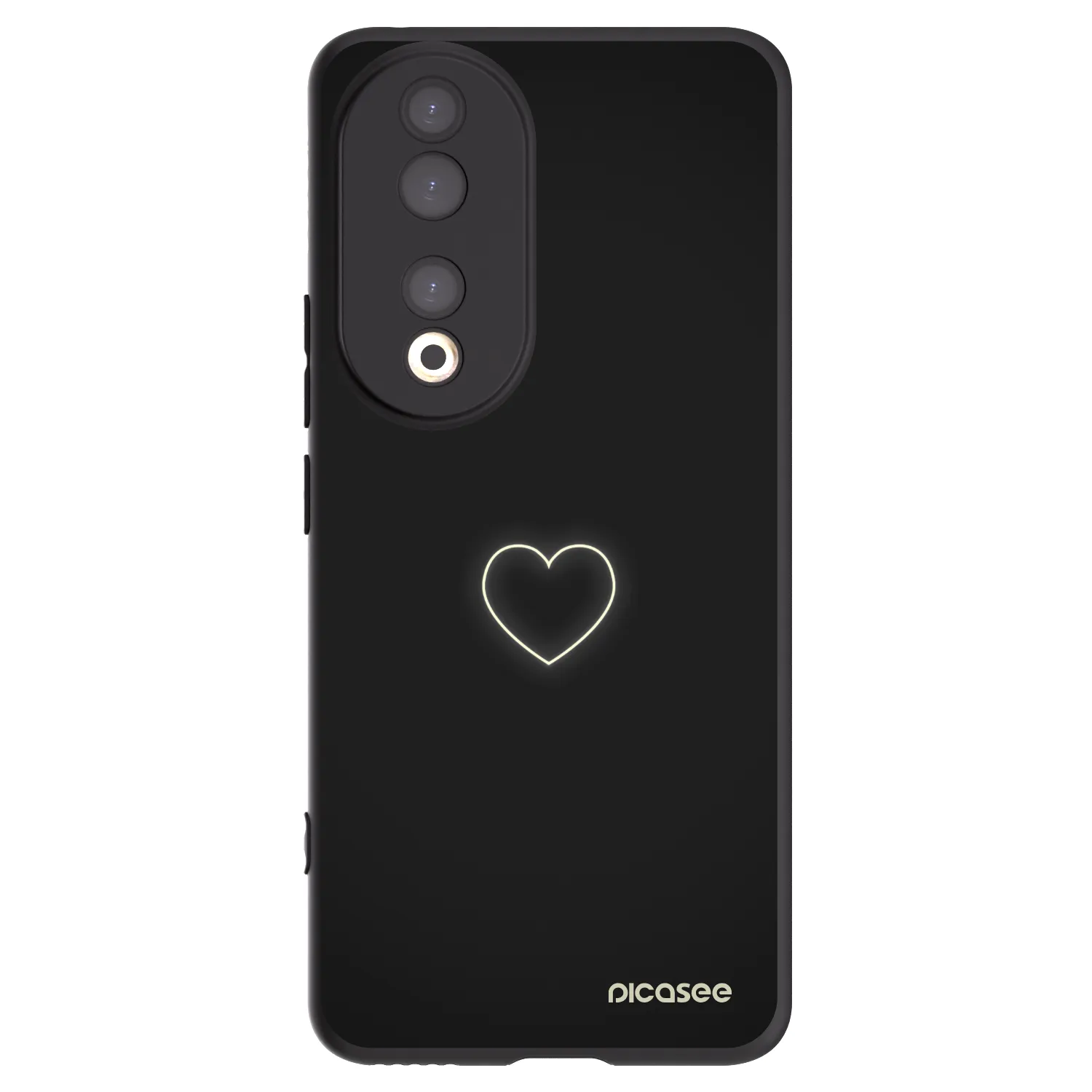 Picasee fekete szilikon tok az alábbi mobiltelefonokra Honor 90 5G - Heart