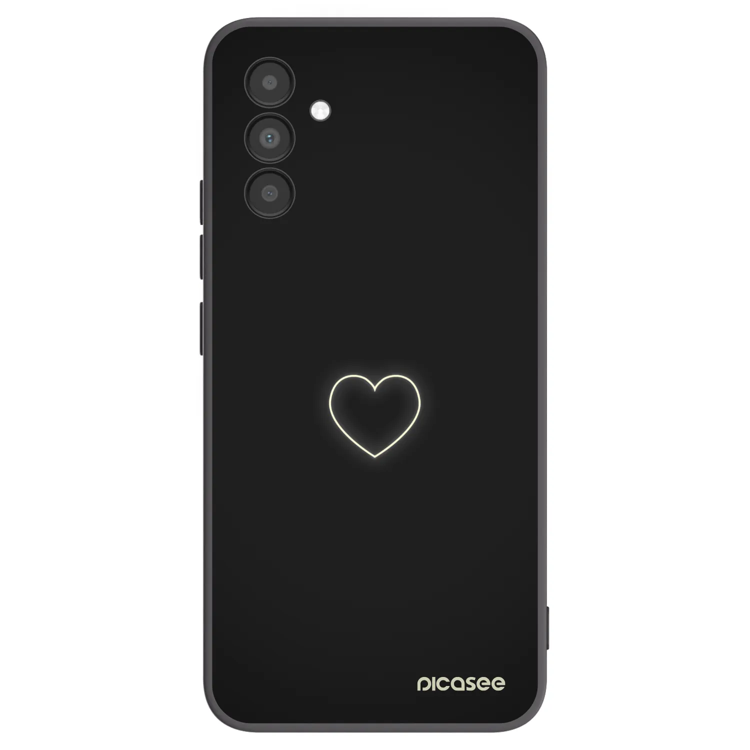 Picasee fekete szilikon tok az alábbi mobiltelefonokra Samsung Galaxy A04s A047F - Heart
