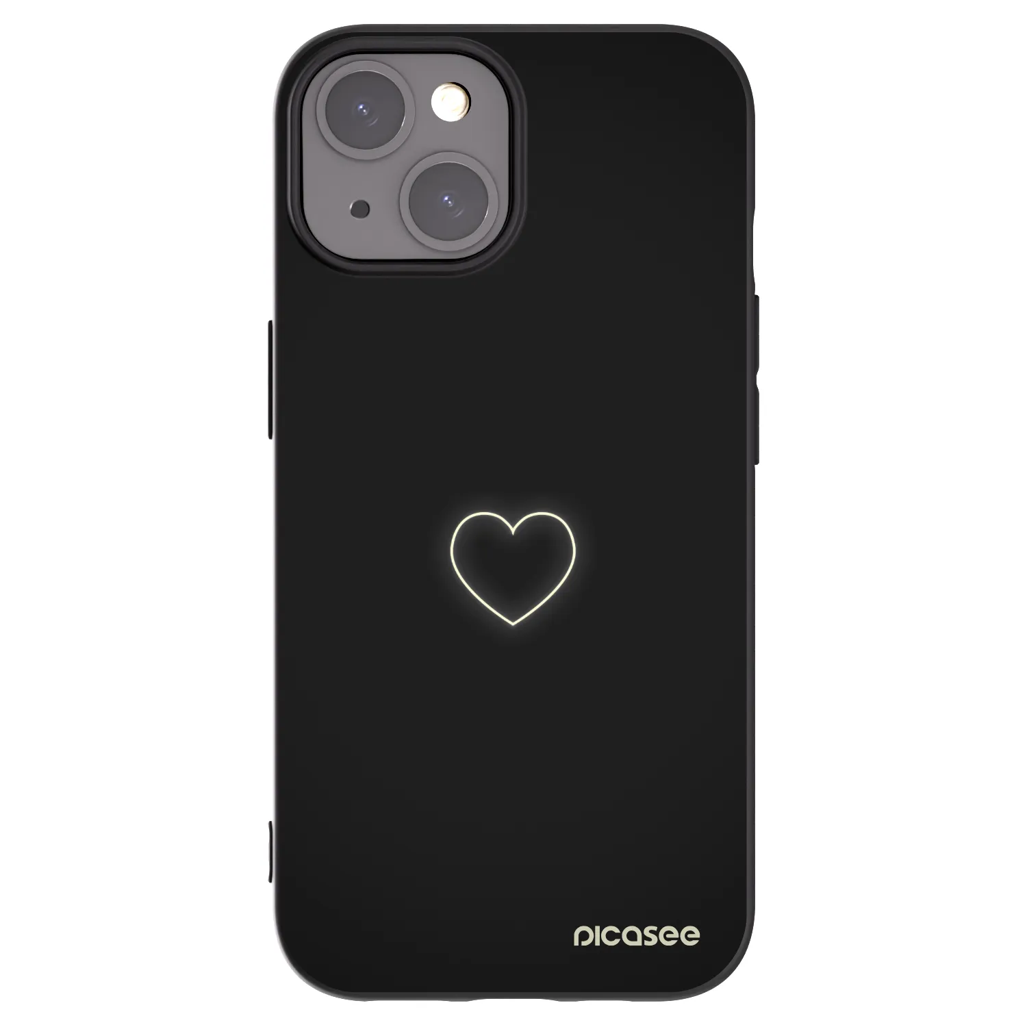 Picasee fekete szilikon tok az alábbi mobiltelefonokra Apple iPhone 15 - Heart