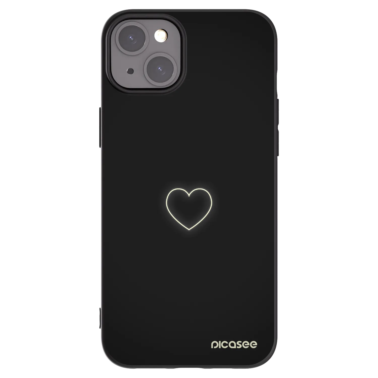 Picasee fekete szilikon tok az alábbi mobiltelefonokra Apple iPhone 15 Plus - Heart