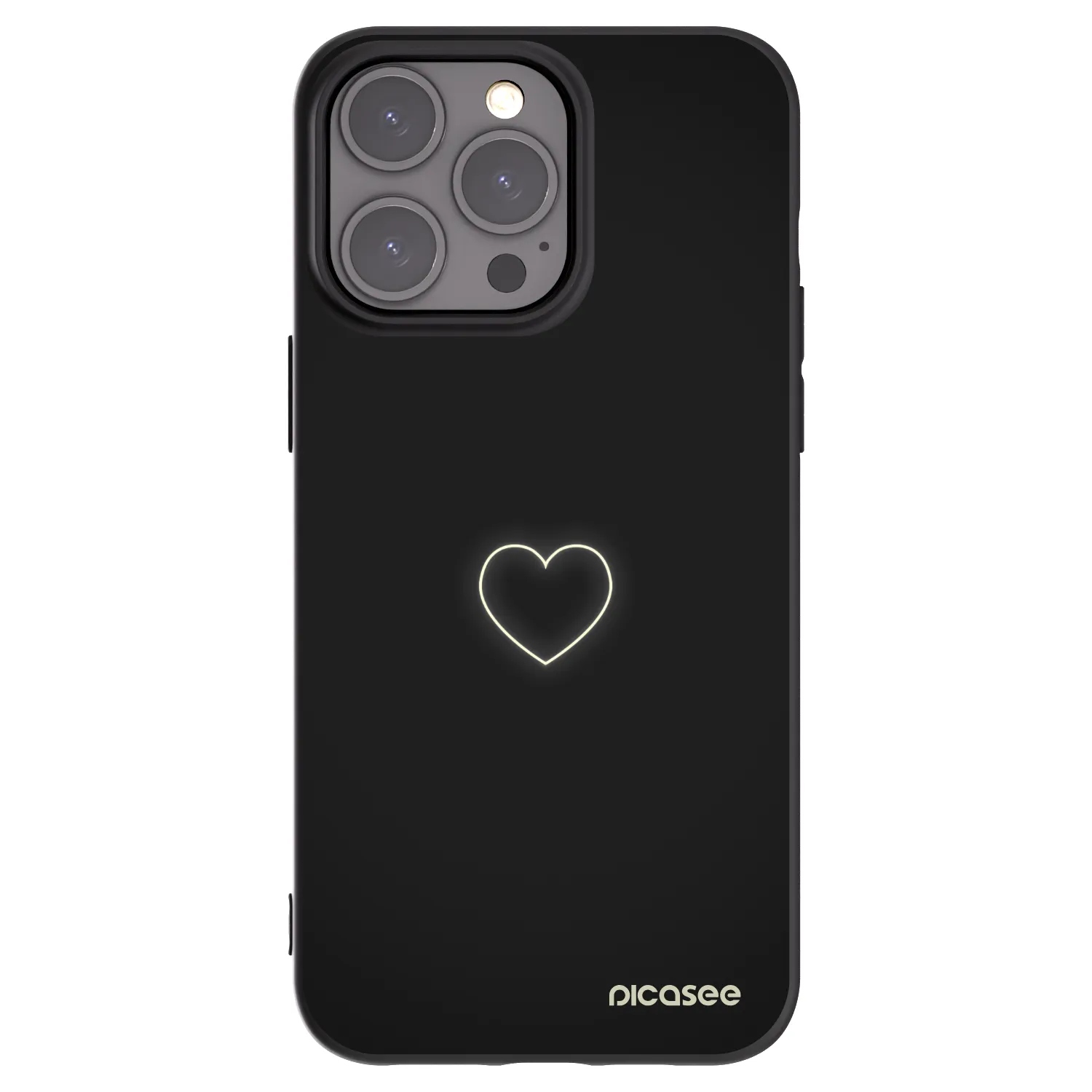 Picasee fekete szilikon tok az alábbi mobiltelefonokra Apple iPhone 15 Pro Max - Heart