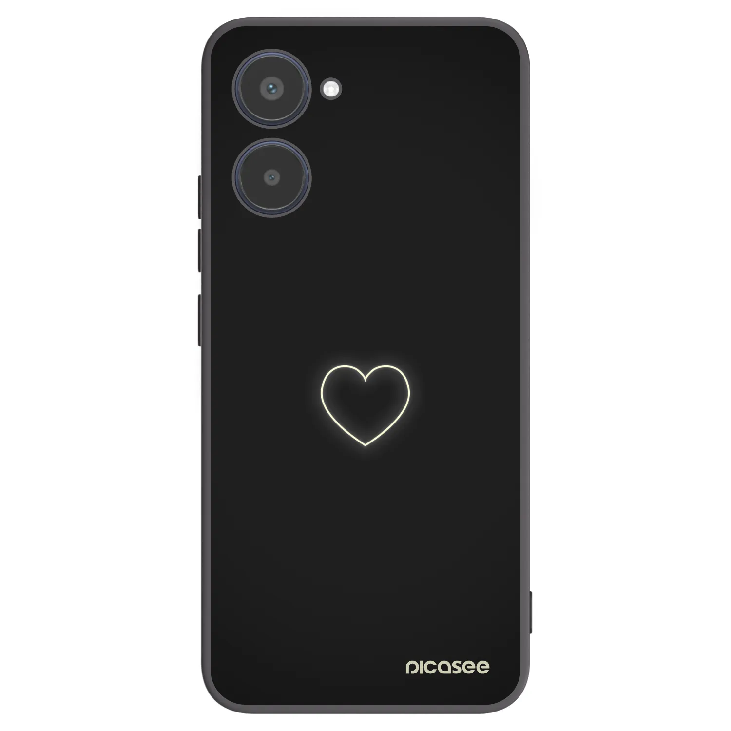 Picasee fekete szilikon tok az alábbi mobiltelefonokra Realme 10 4G - Heart