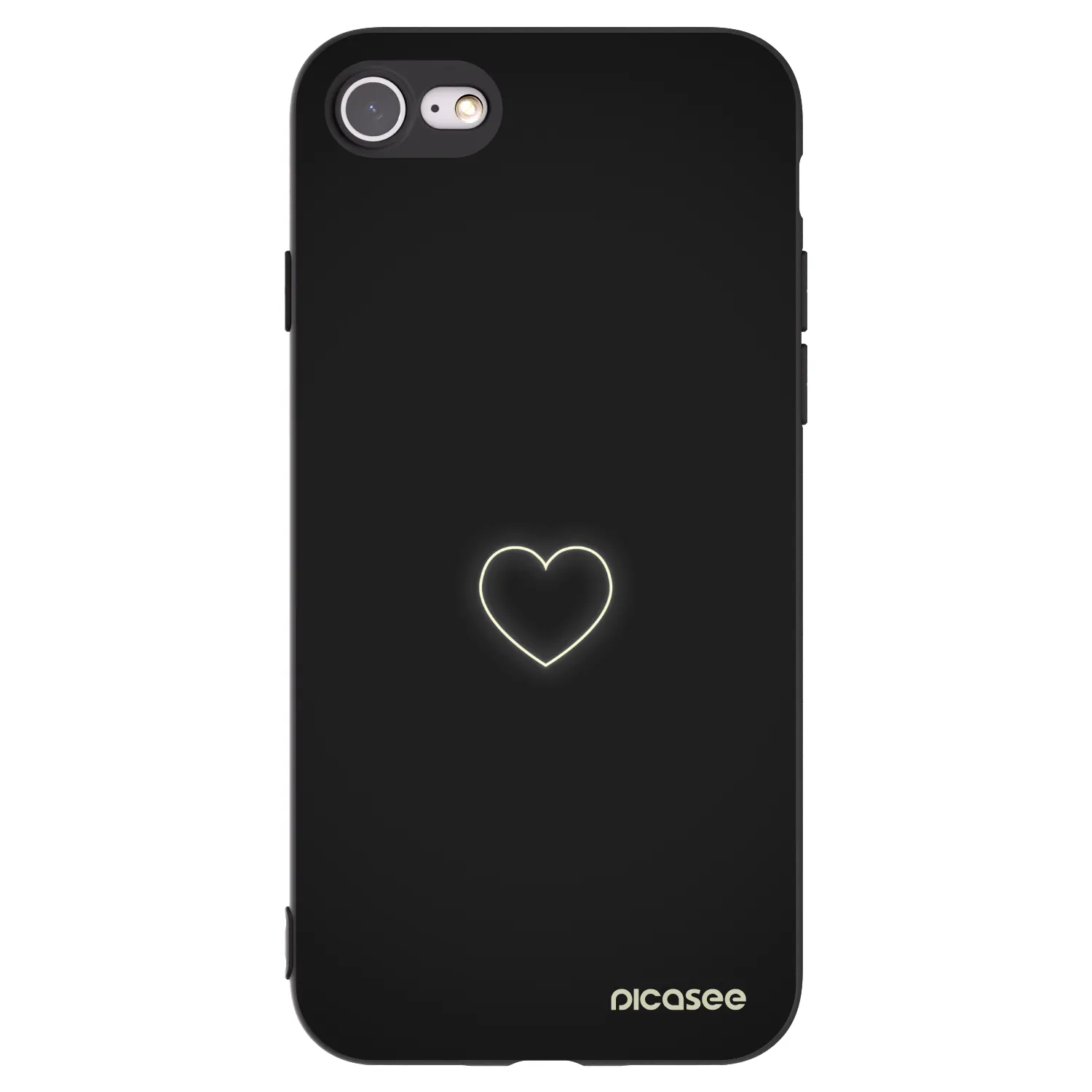 Picasee fekete szilikon tok az alábbi mobiltelefonokra Apple iPhone 7 - Heart