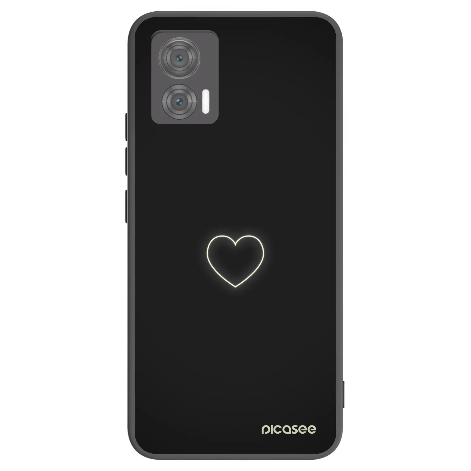 Picasee fekete szilikon tok az alábbi mobiltelefonokra Motorola Edge 30 Neo - Heart