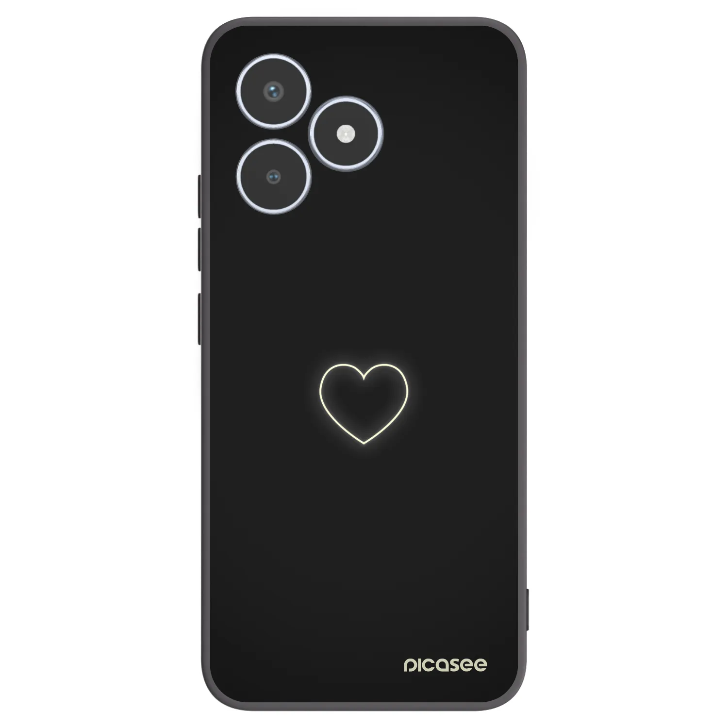 Picasee fekete szilikon tok az alábbi mobiltelefonokra Realme C53 - Heart