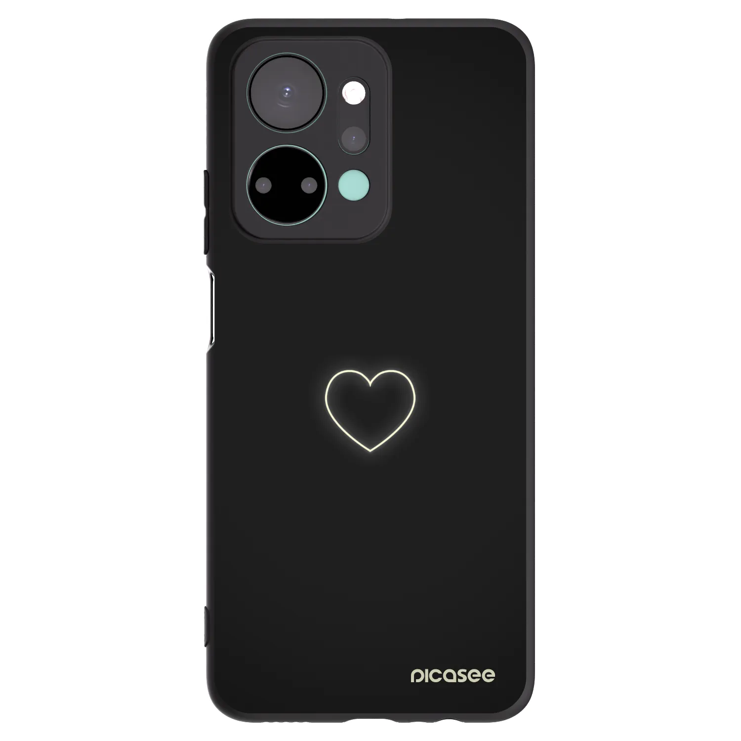 Picasee fekete szilikon tok az alábbi mobiltelefonokra Honor X7a - Heart