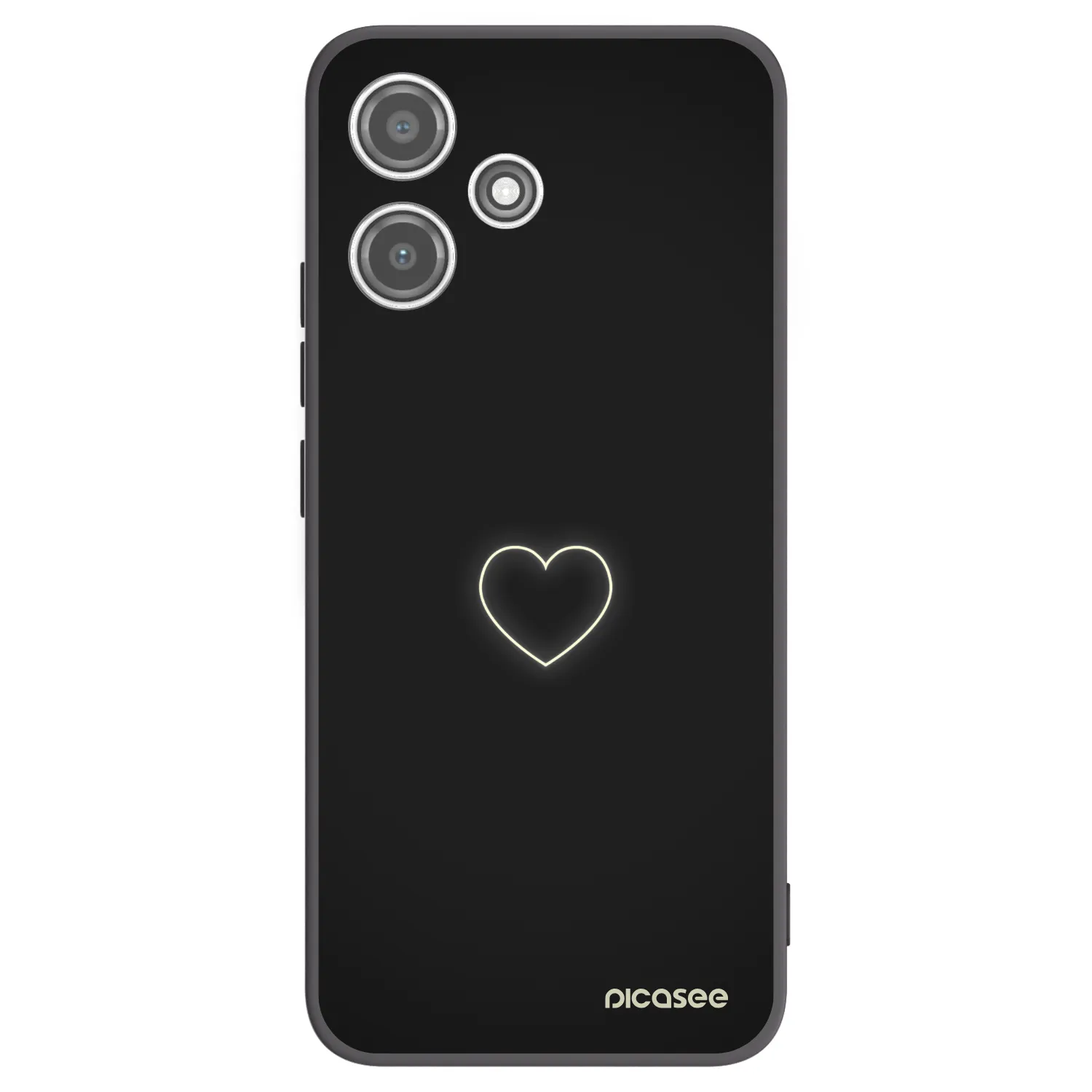 Picasee fekete szilikon tok az alábbi mobiltelefonokra Xiaomi Redmi 12 5G - Heart