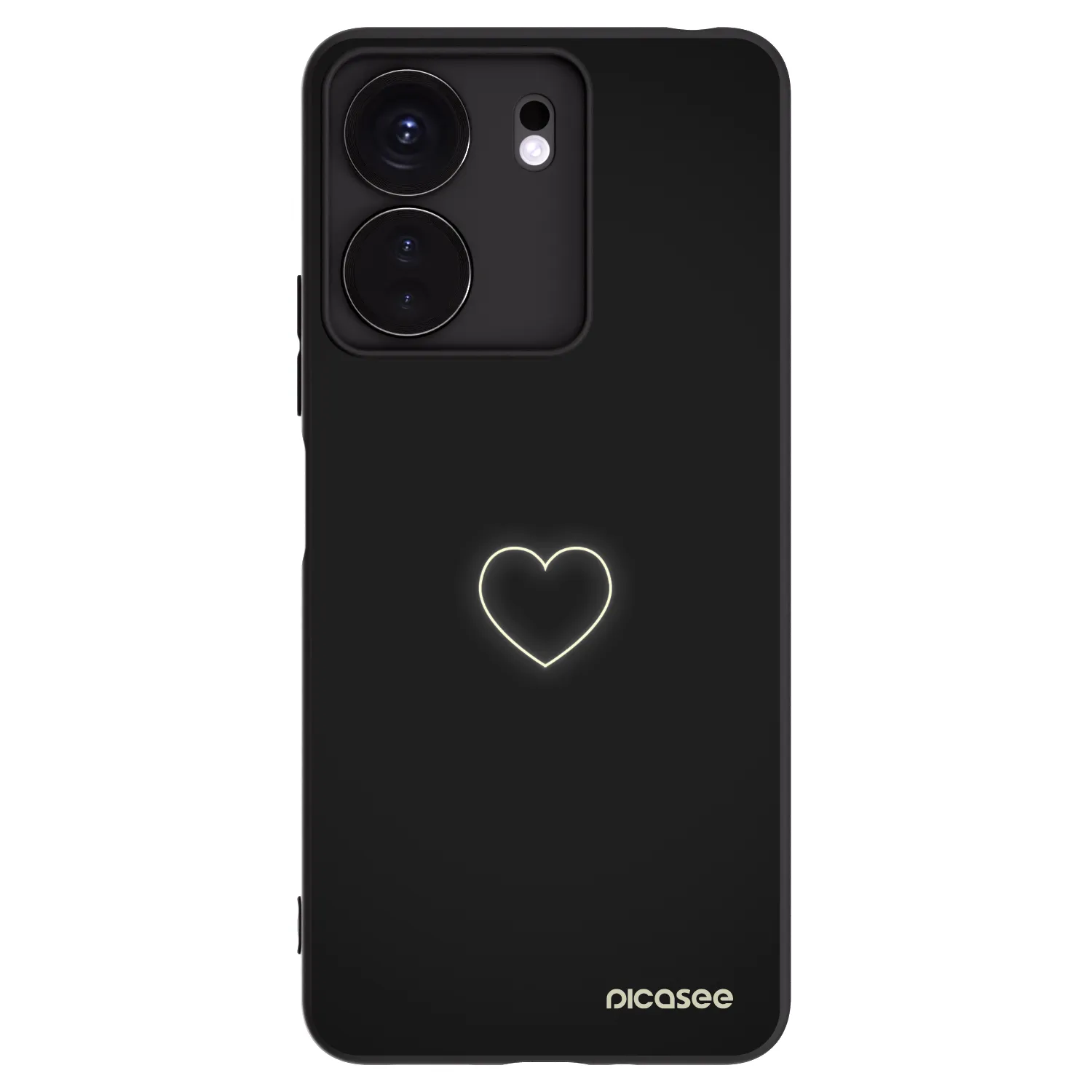 Picasee fekete szilikon tok az alábbi mobiltelefonokra Xiaomi Redmi 13C 4G - Heart