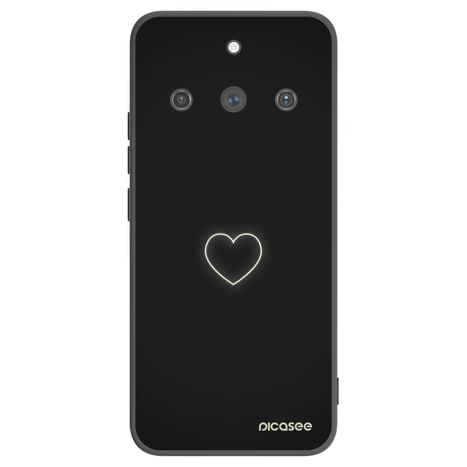 Picasee fekete szilikon tok az alábbi mobiltelefonokra Realme 11 Pro+ - Heart