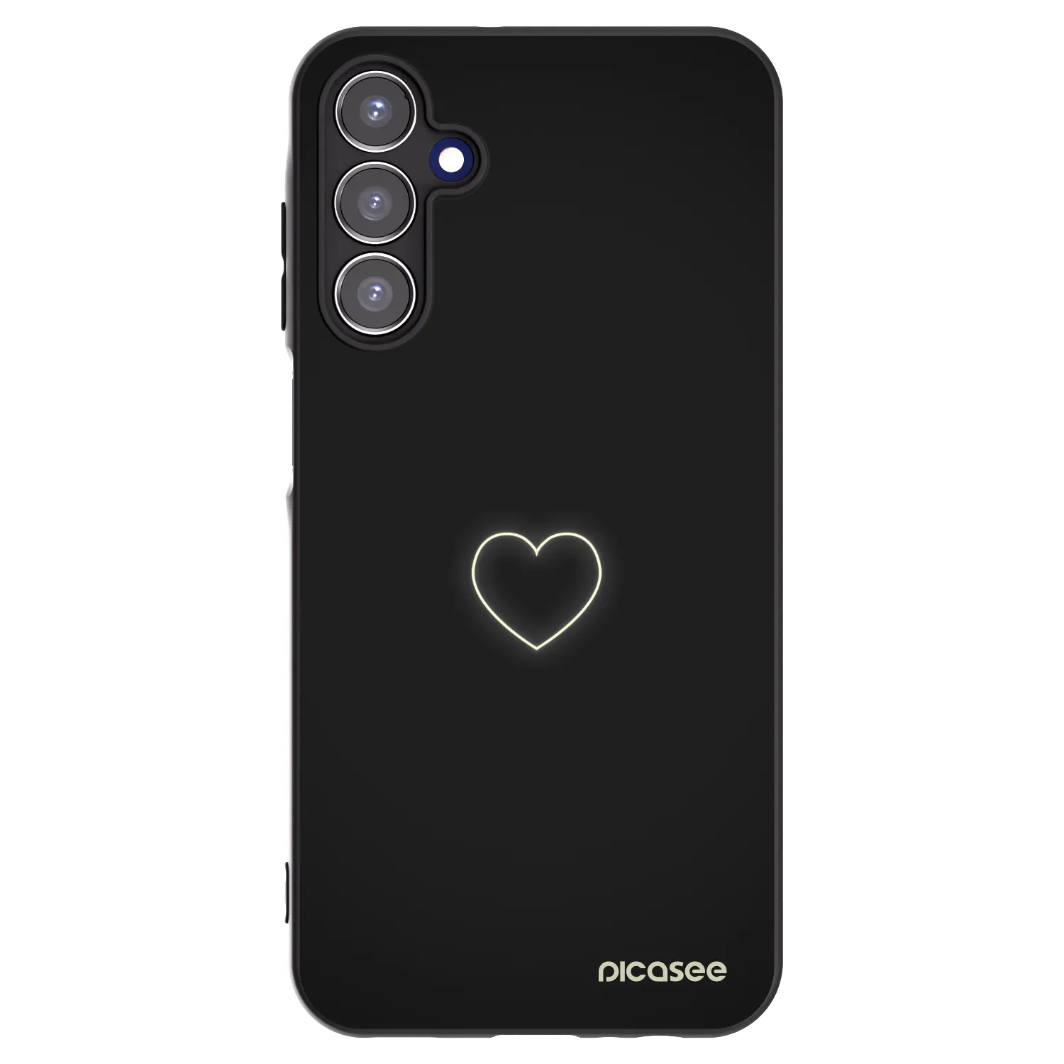 Picasee fekete szilikon tok az alábbi mobiltelefonokra Samsung Galaxy A15 A155F 4G - Heart